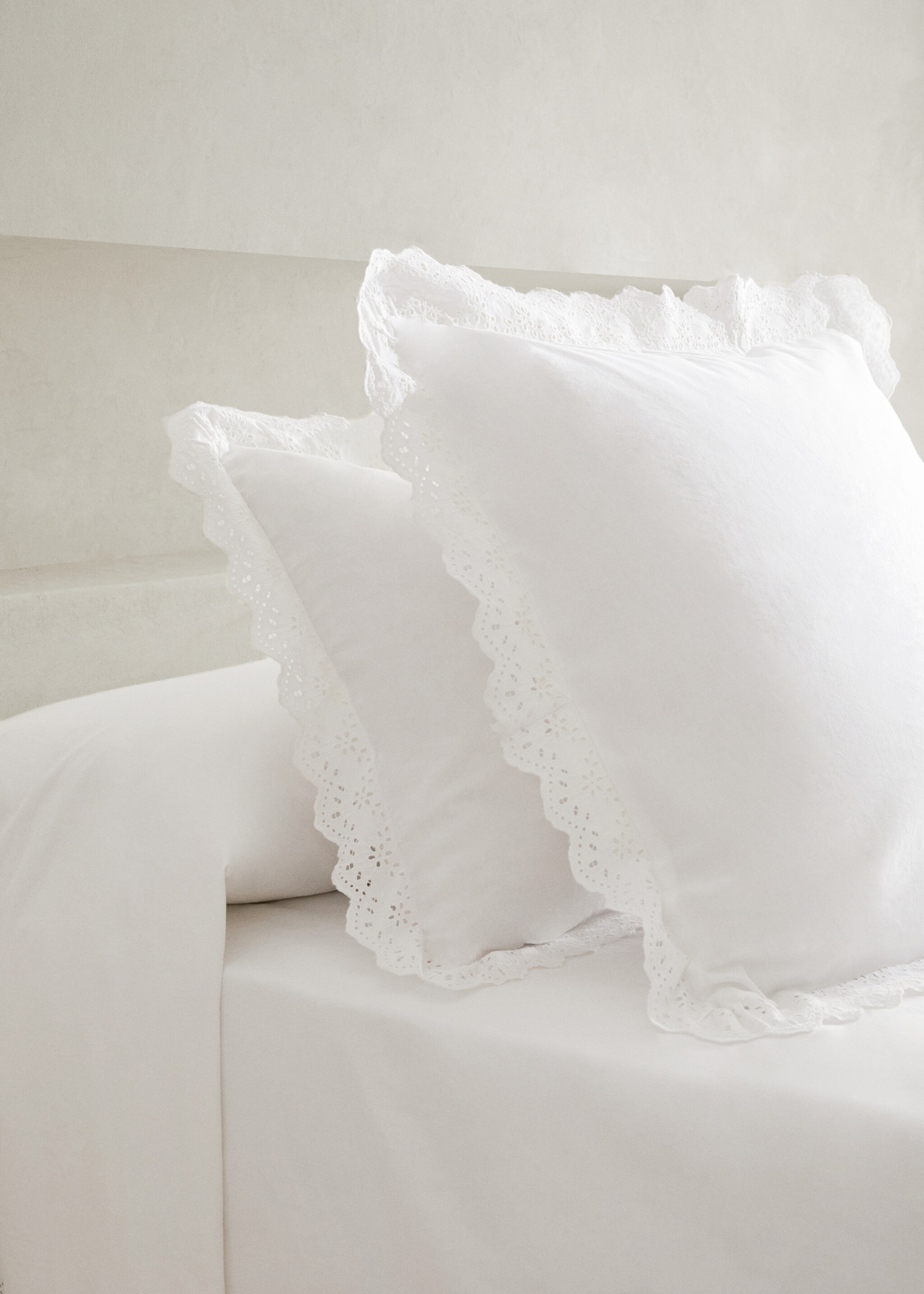 Embroidered flounce pillow case 50x75cm (Pack of 2) - General plane