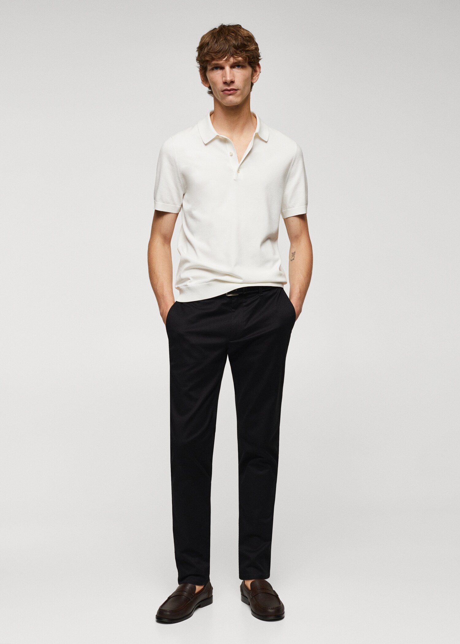 Παντελόνι τσίνο slim fit σερζ - Γενικό πλάνο