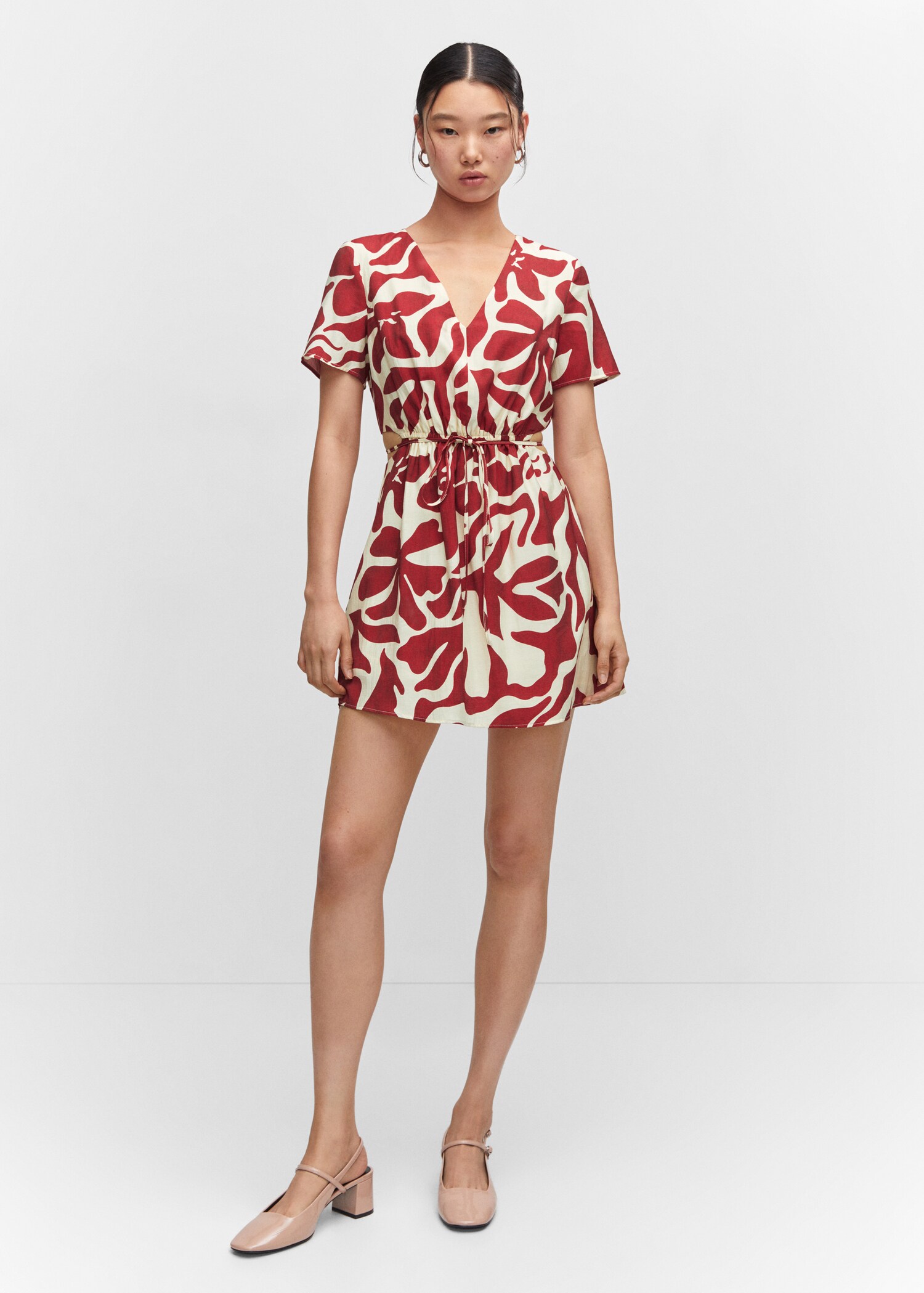 Vestido estampado aberturas - Plano general