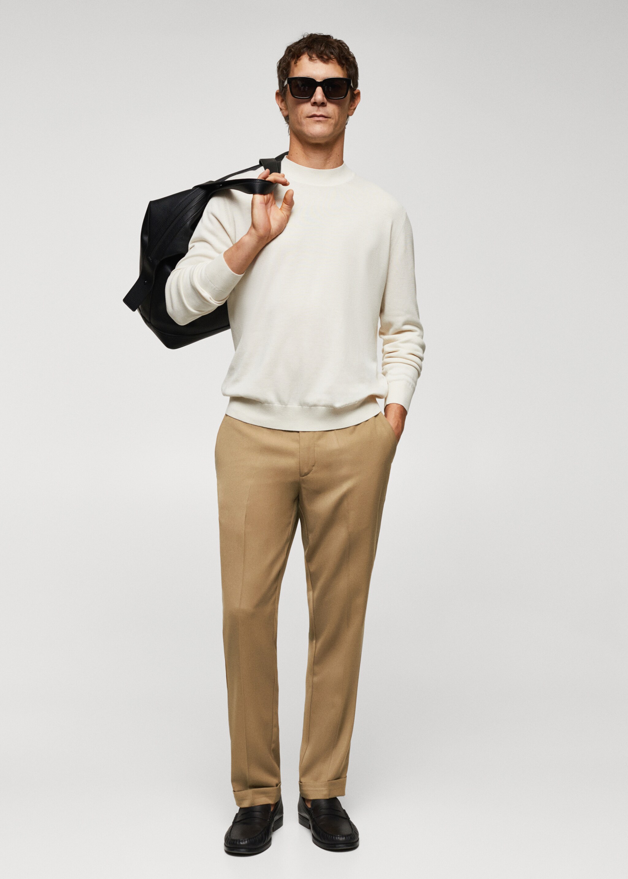 Recycled fabric slim-fit trousers - General plane