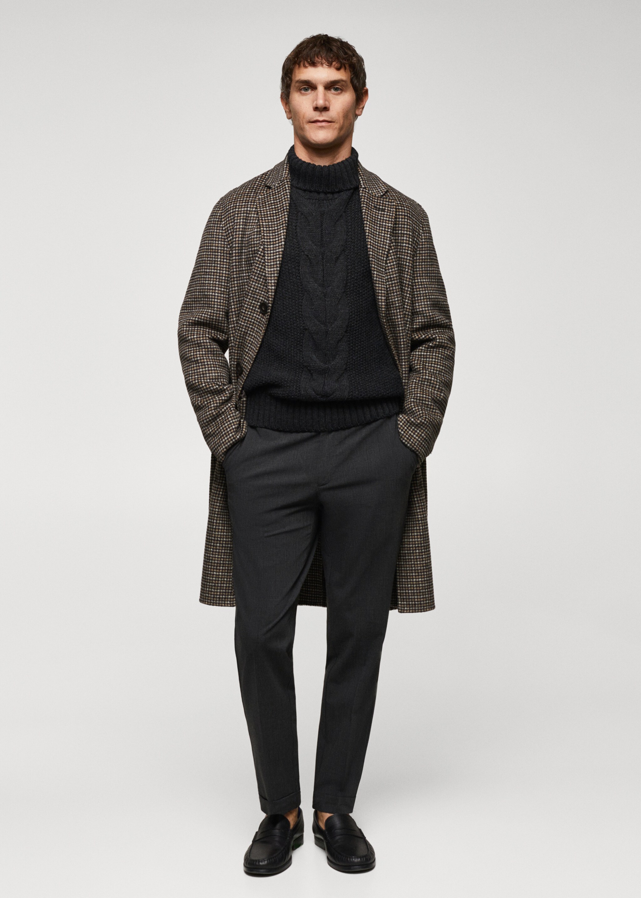 Recycled fabric check trousers - General plane