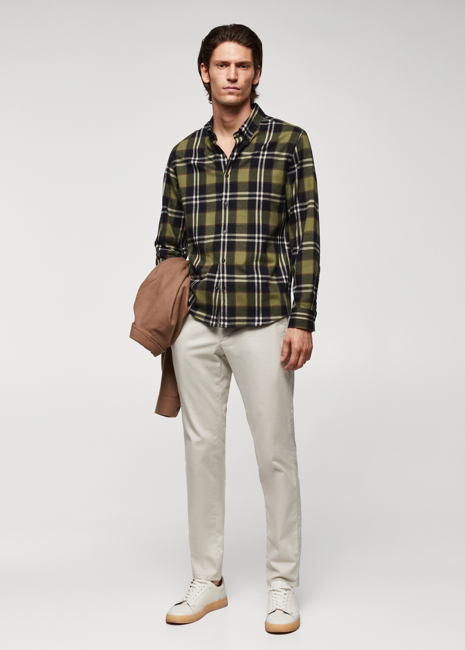Camisa regular fit franela cuadros Hombre MANGO OUTLET España