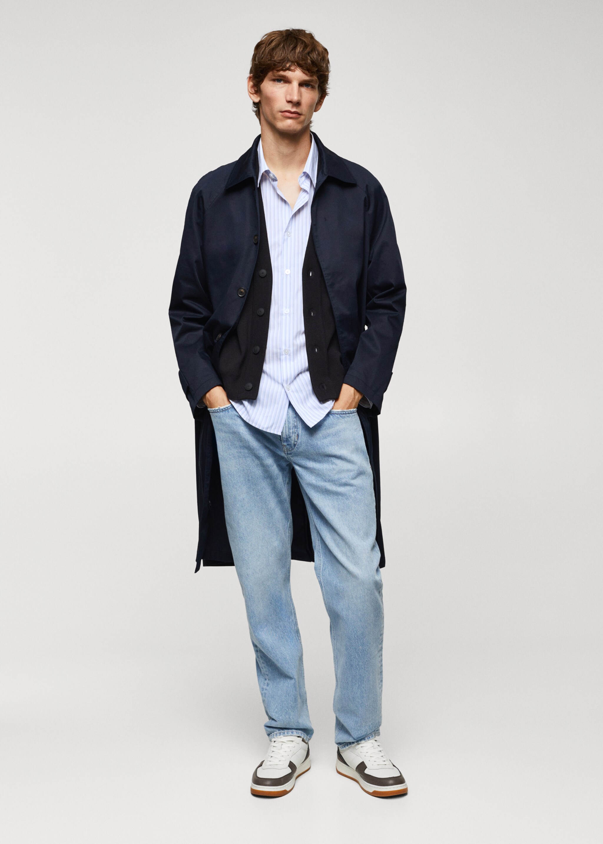 Oversized Baumwollhemd mit Streifenmuster - Allgemeine Ansicht