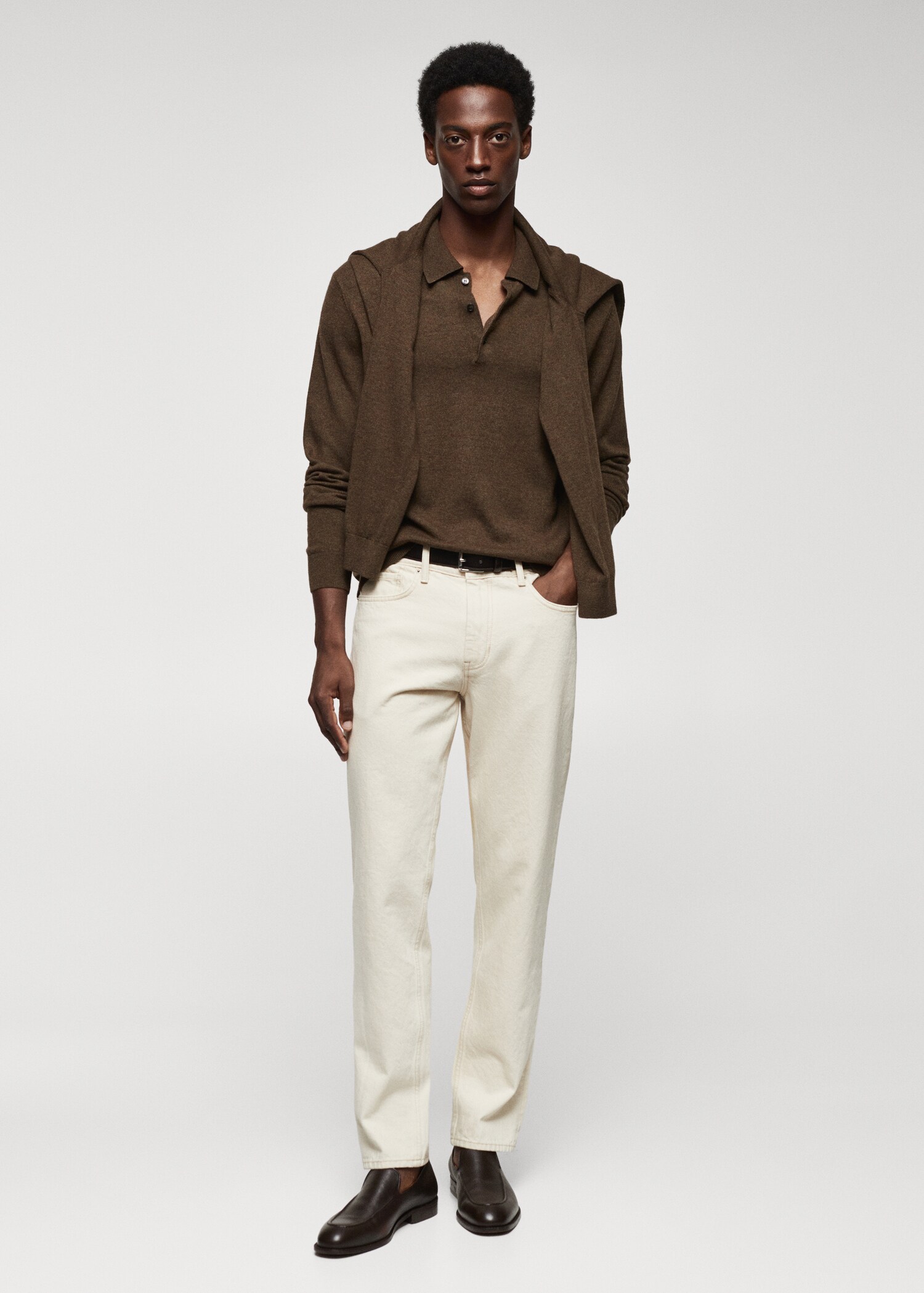 Long-sleeved fleece polo shirt - General plane