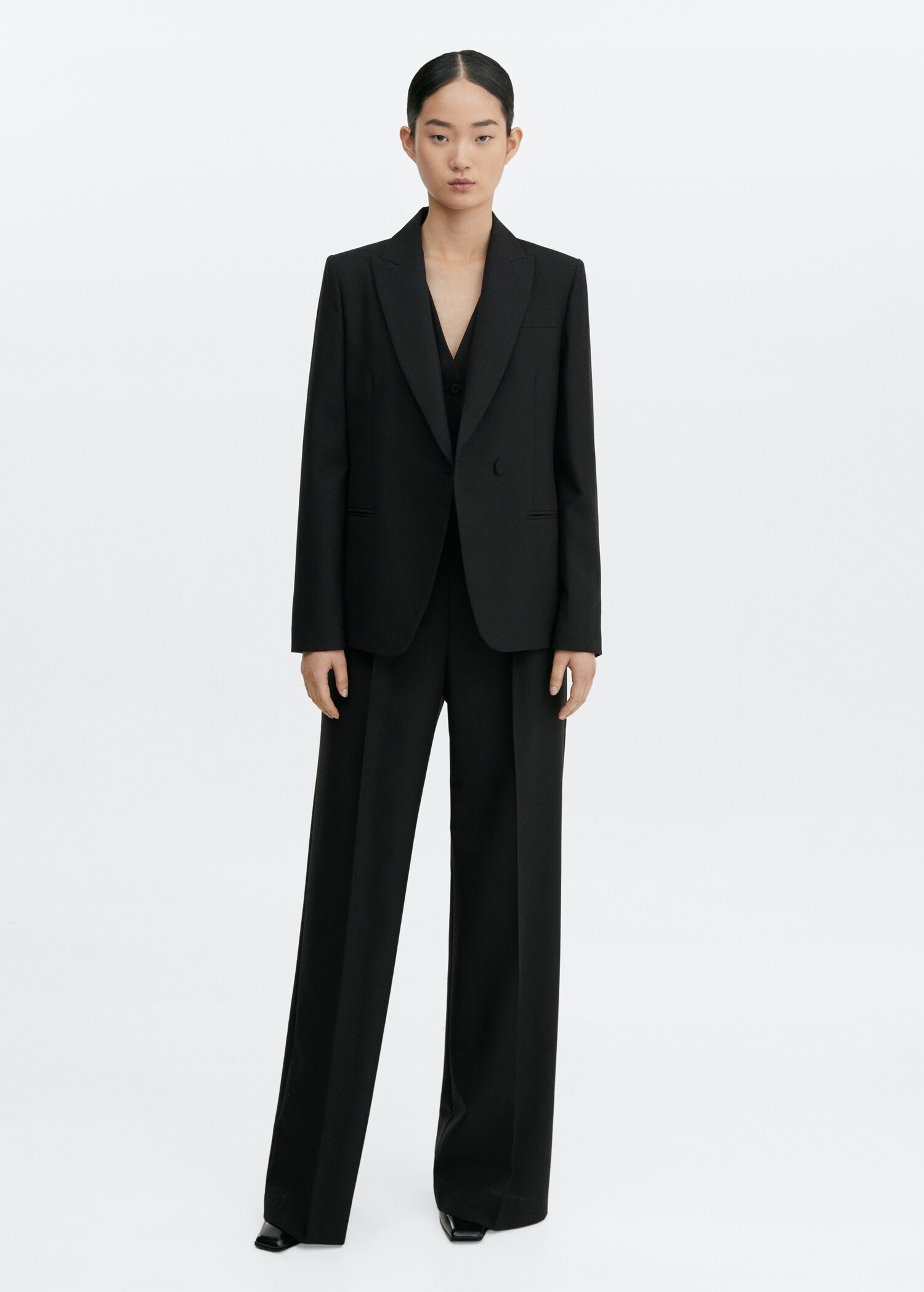 Regular fit wool suit blazer - General plane