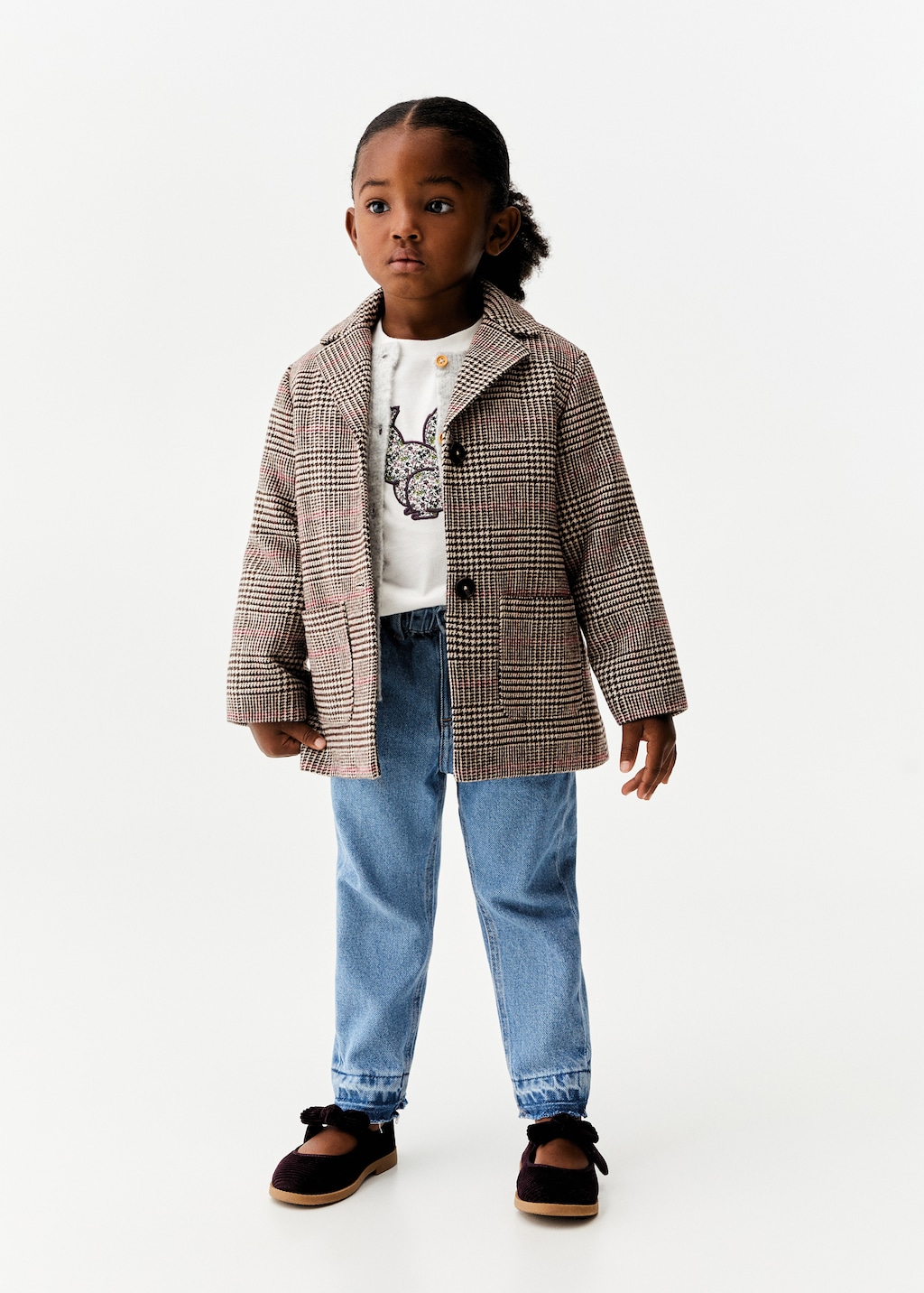 Houndstooth coat Girls MANGO OUTLET Denmark