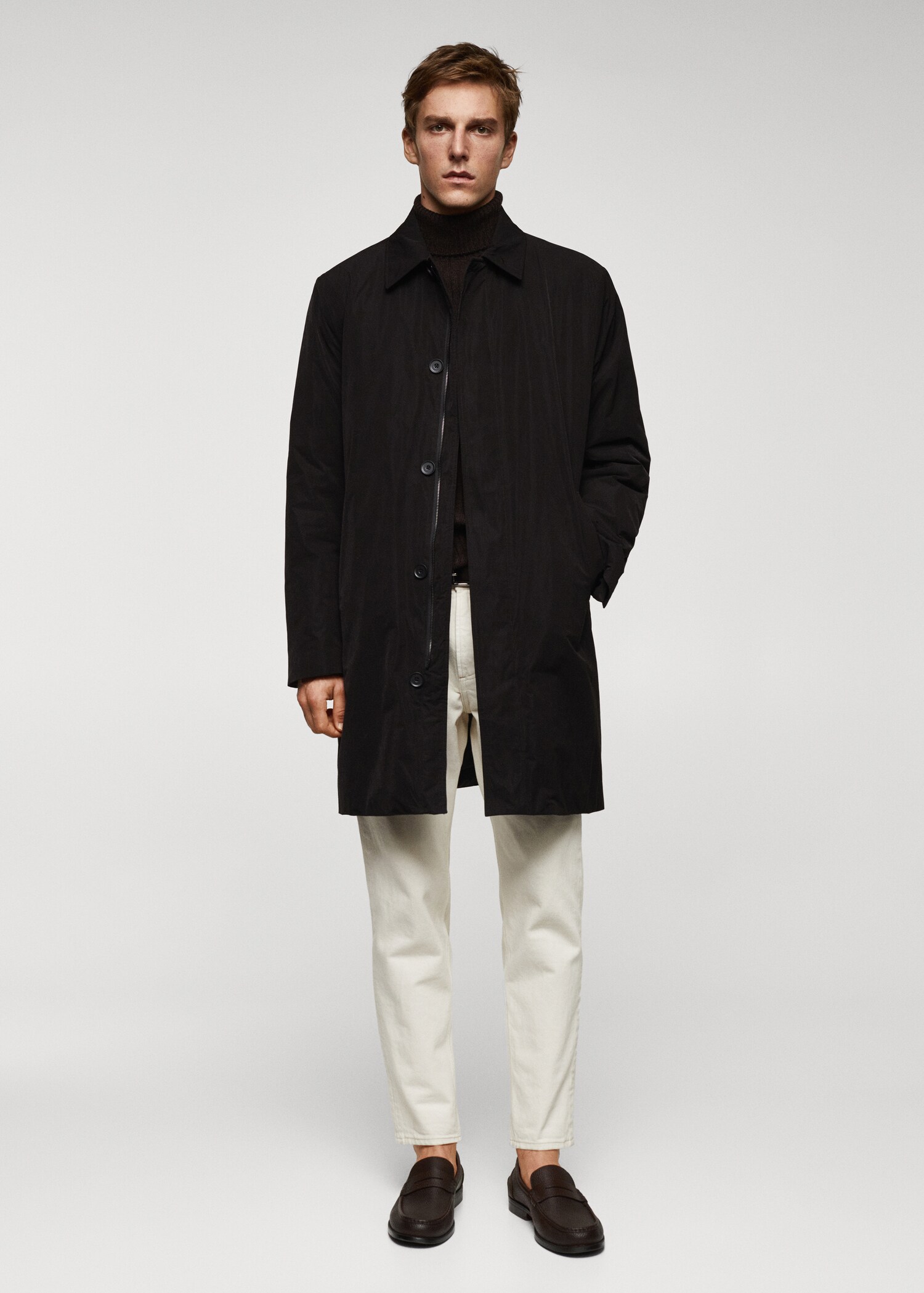 Water-repellent quilted trench coat - General plane