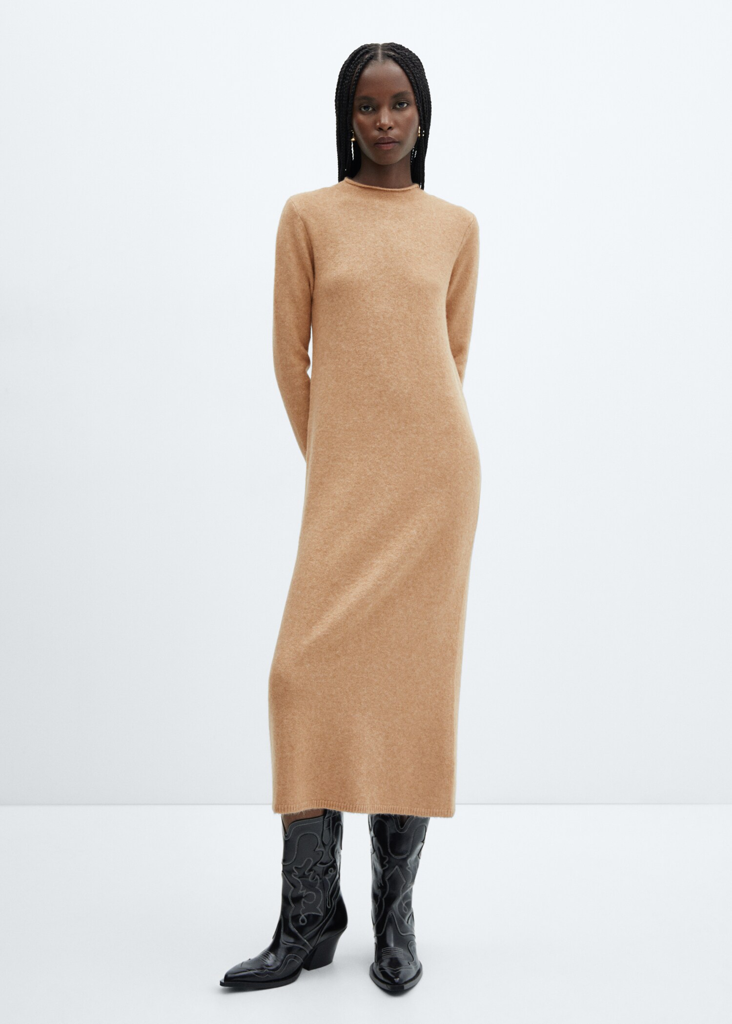 Vestido punto cuello perkins - Plano general