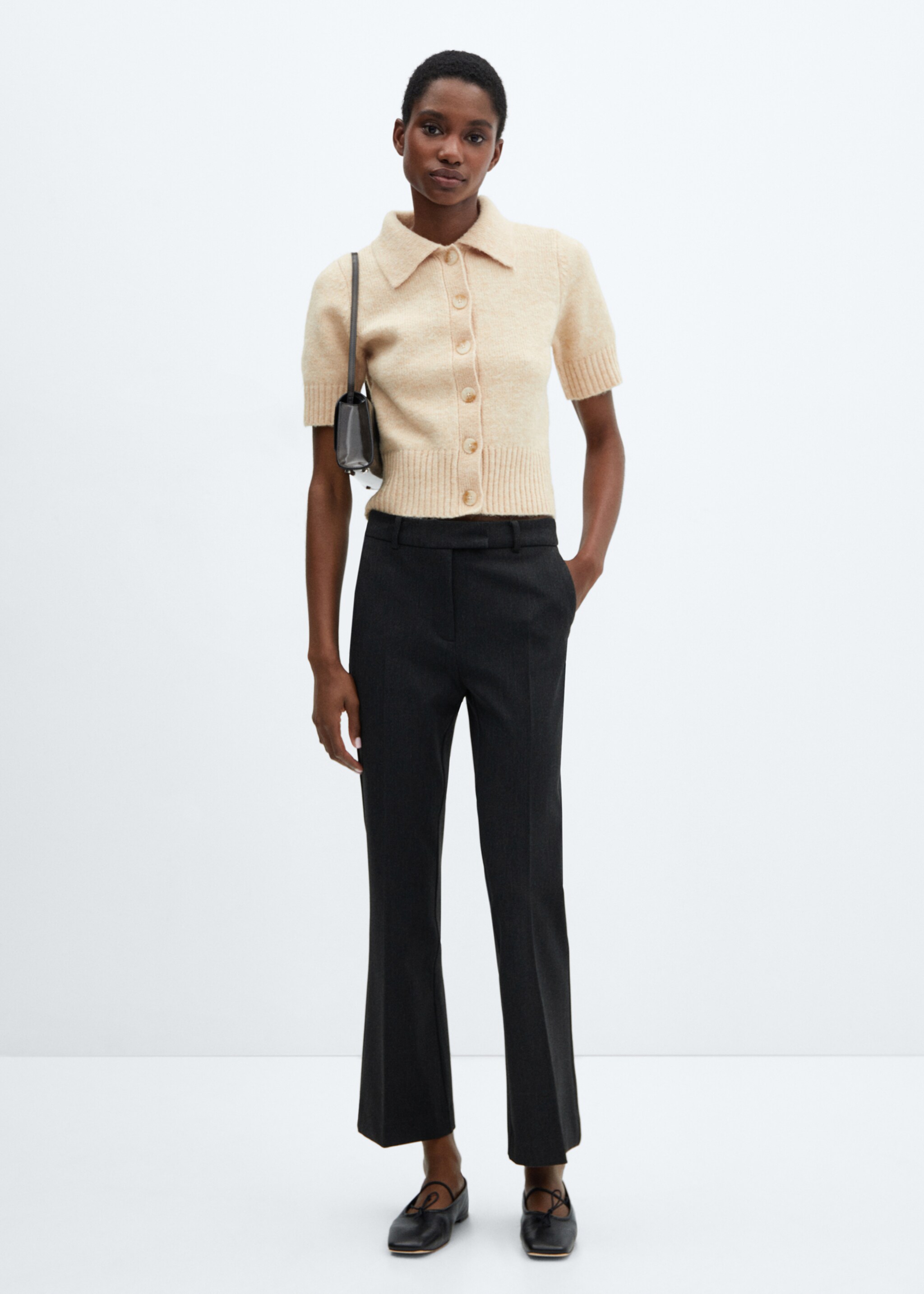 Cropped flared trousers - General plane, Grey. Ref: 57048267-00.