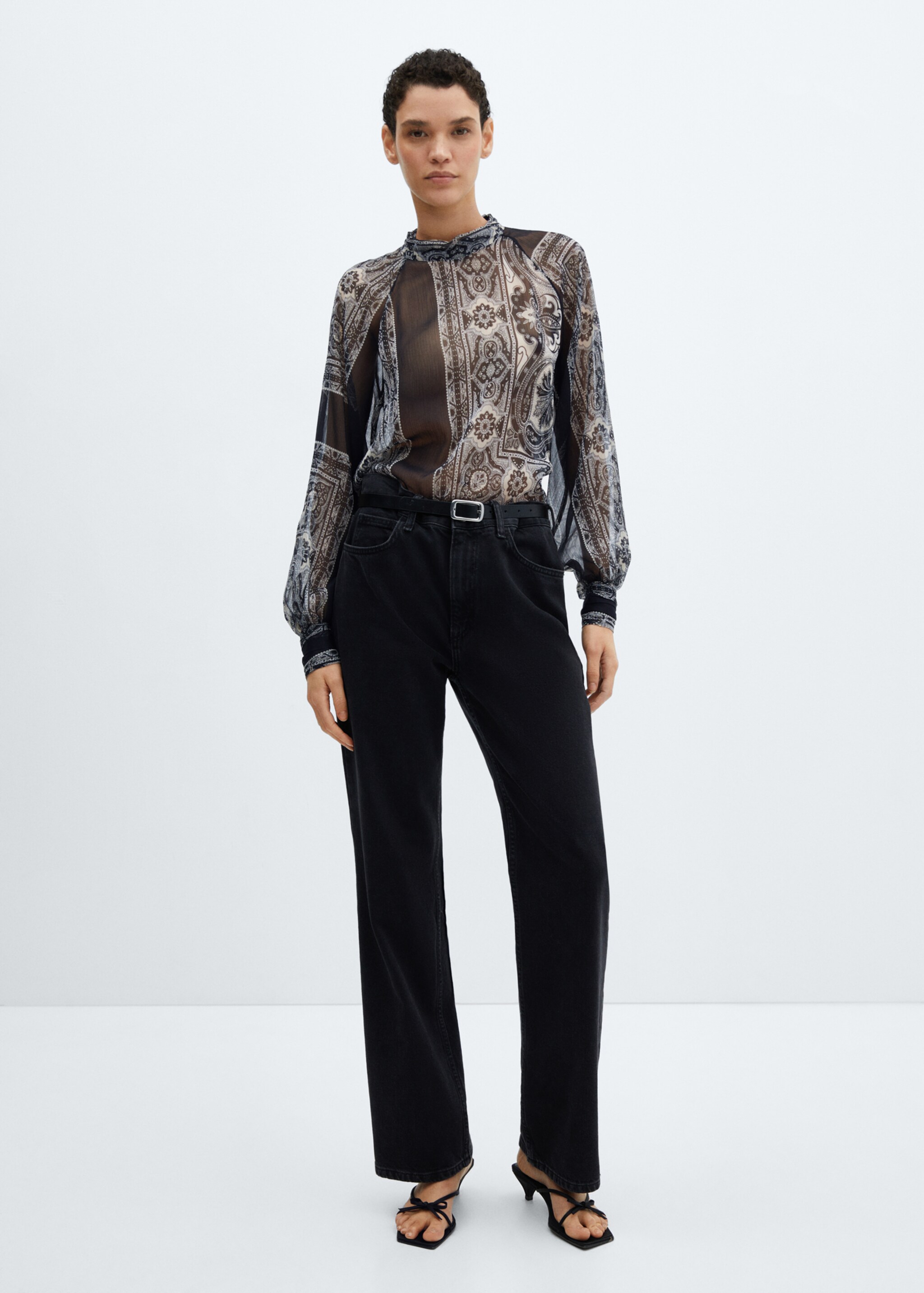 Sheer printed blouse - General plane