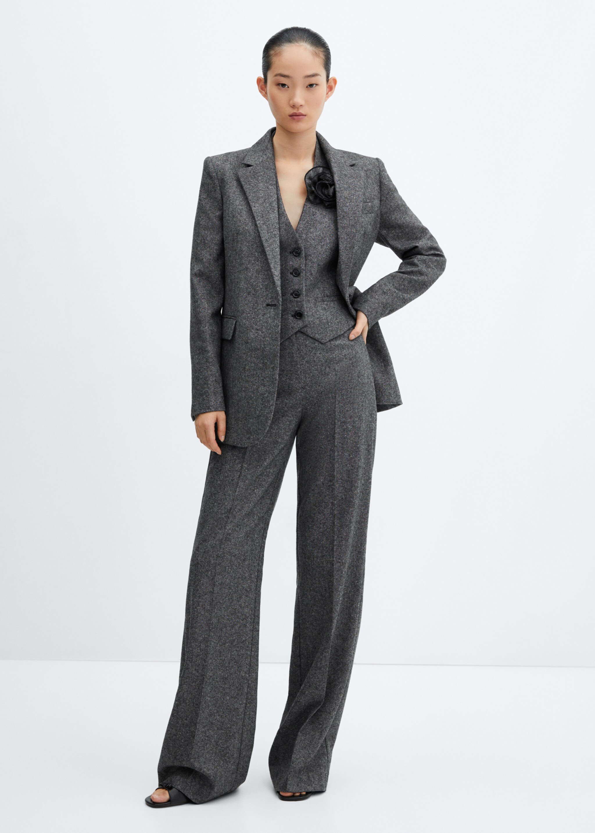 Wool suit trousers - General plane, Black. Ref: 57048279-00.