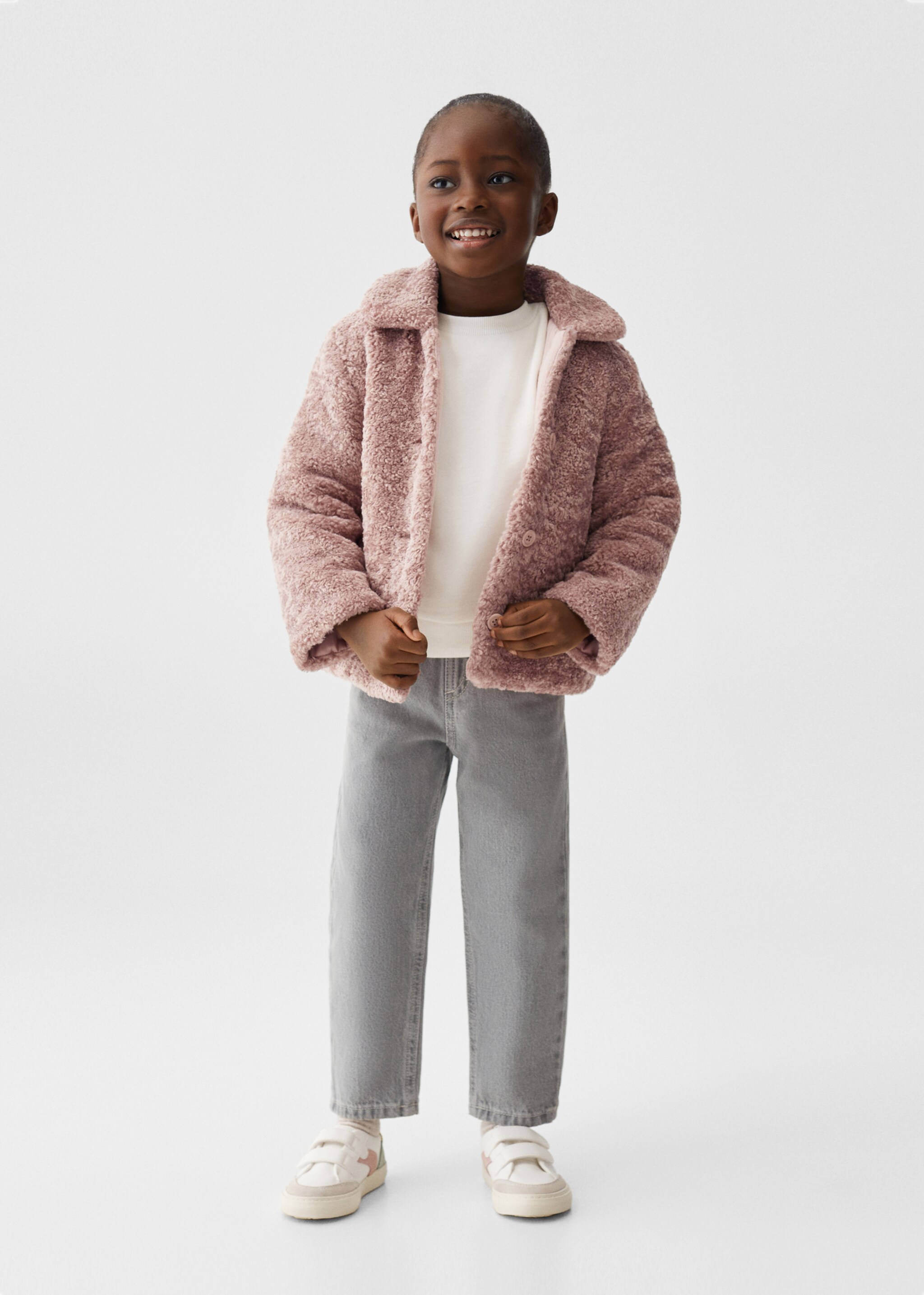 Shearling-effect coat - General plane