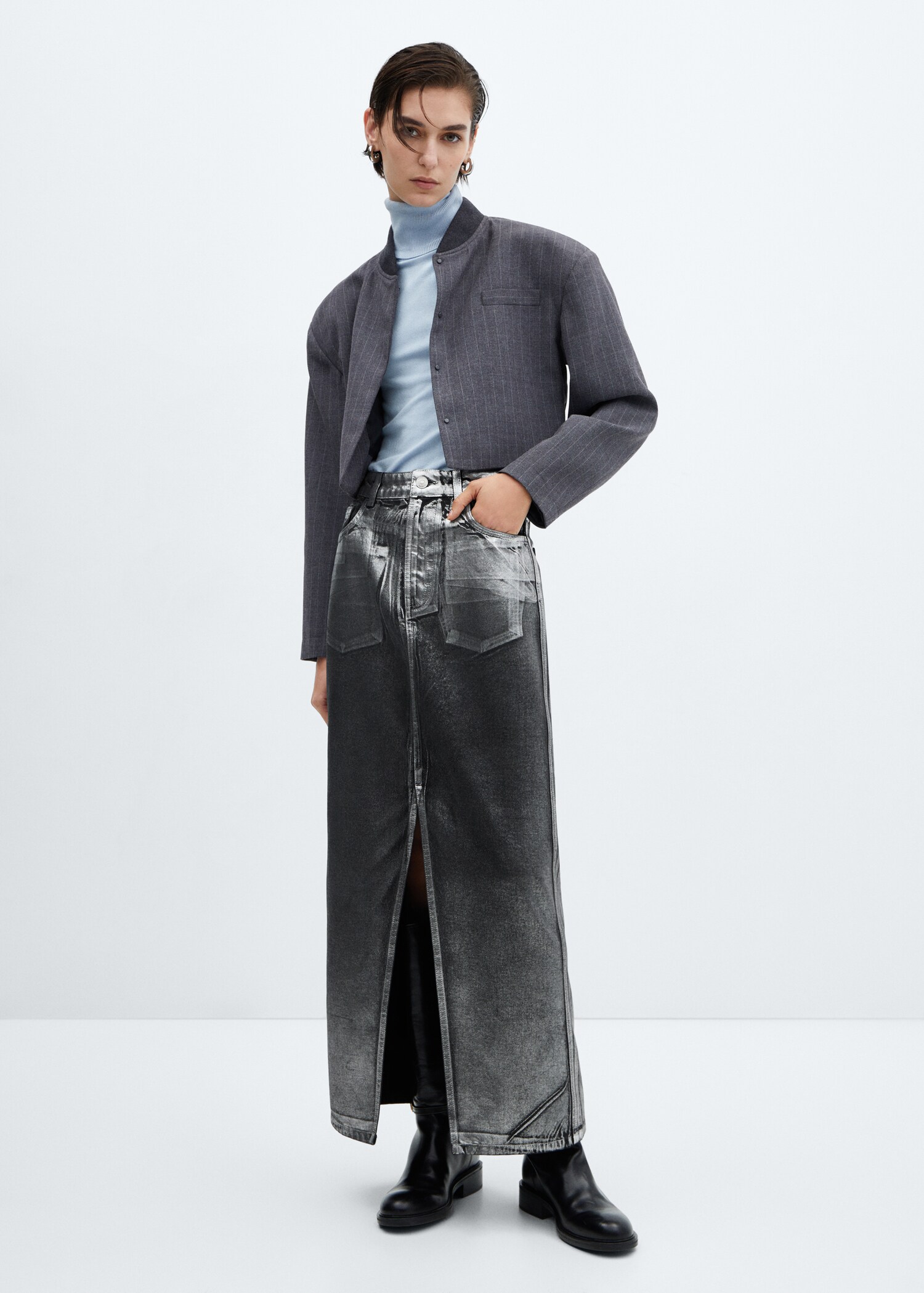 Langer Jeansrock Foíl - Allgemeine Ansicht