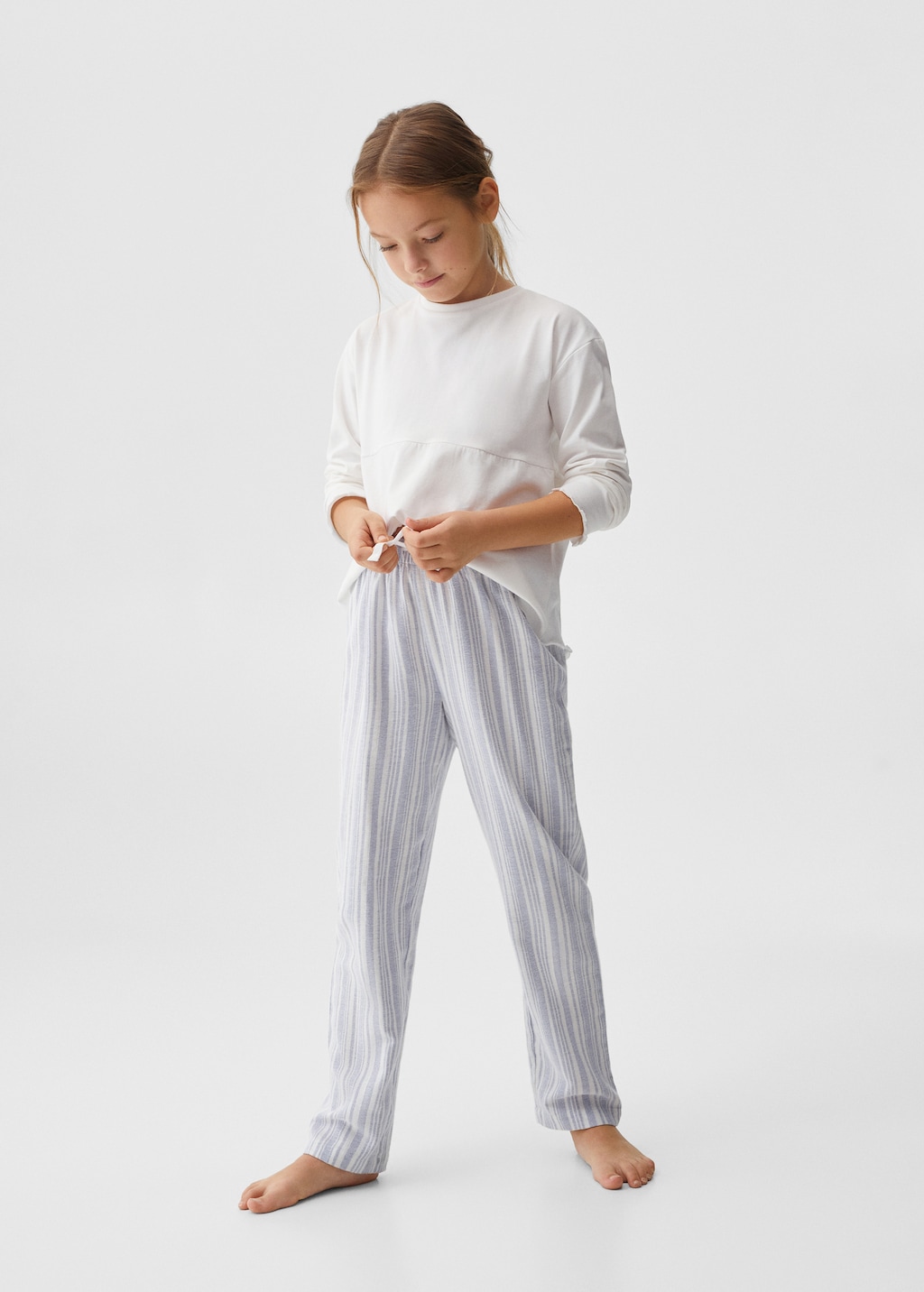 Striped cotton long pyjama