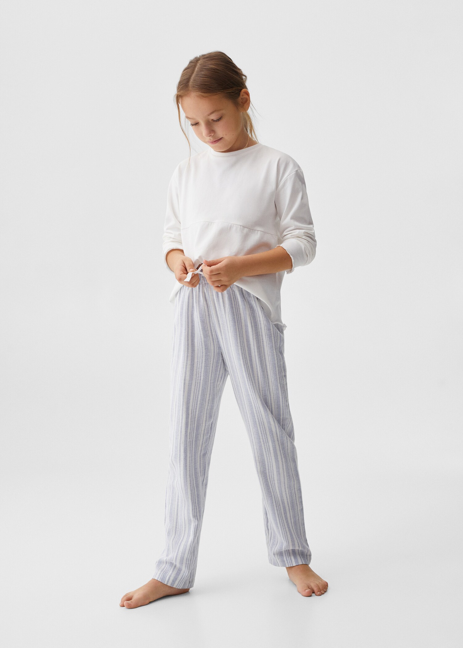 Pyjama long coton rayures - Plan général