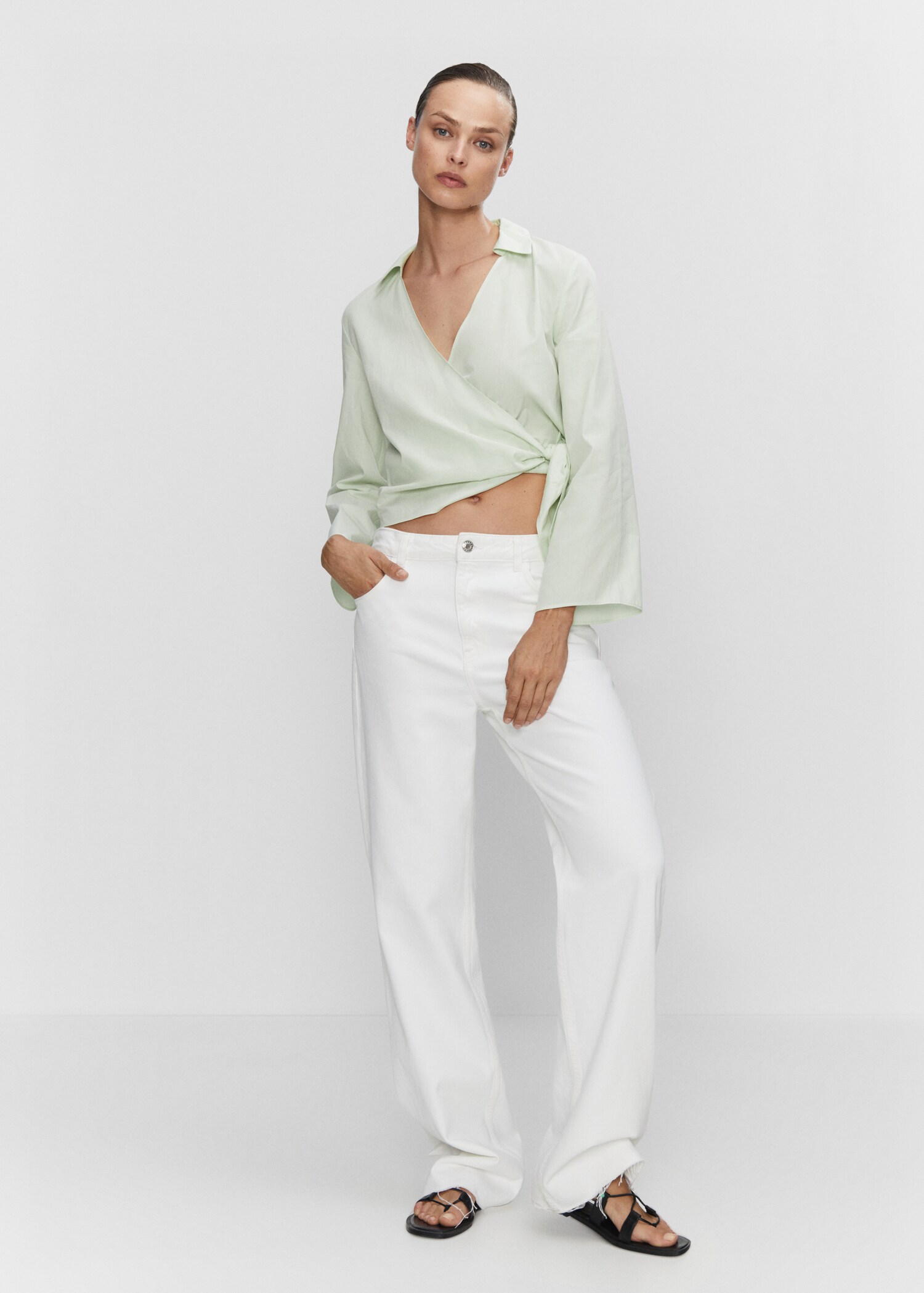 Wrap shirt with knot detail - General plane