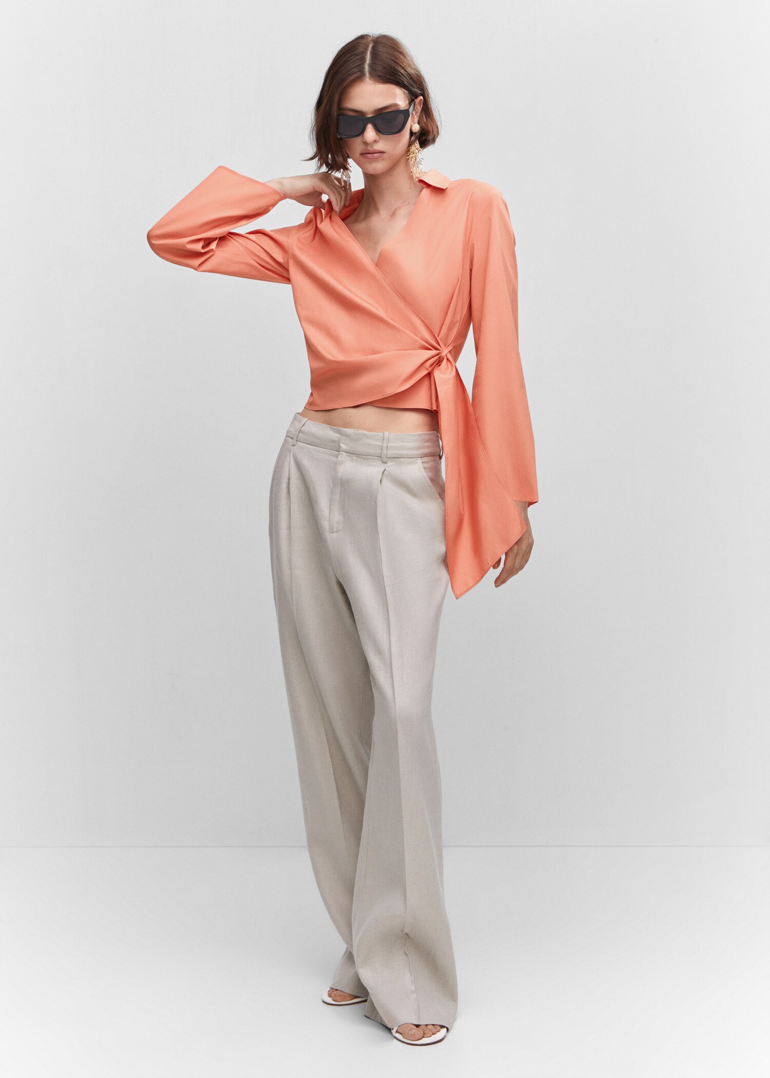 Wrap shirt with knot detail - General plane