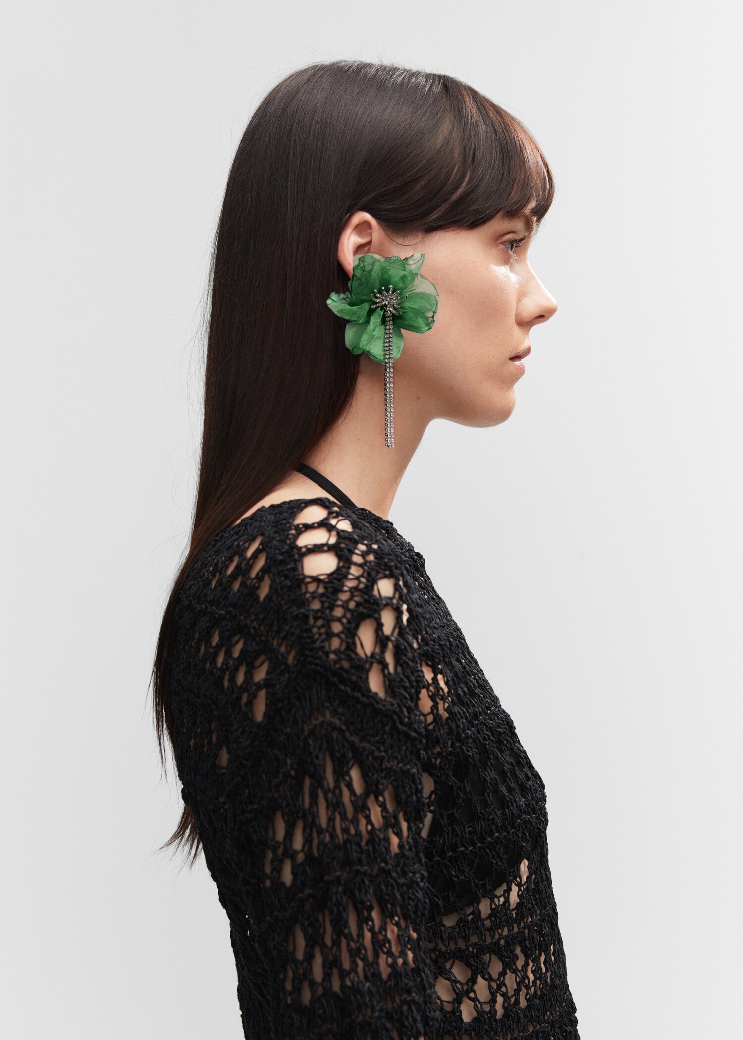 Boucles d'oreilles strass fleur - Plan général