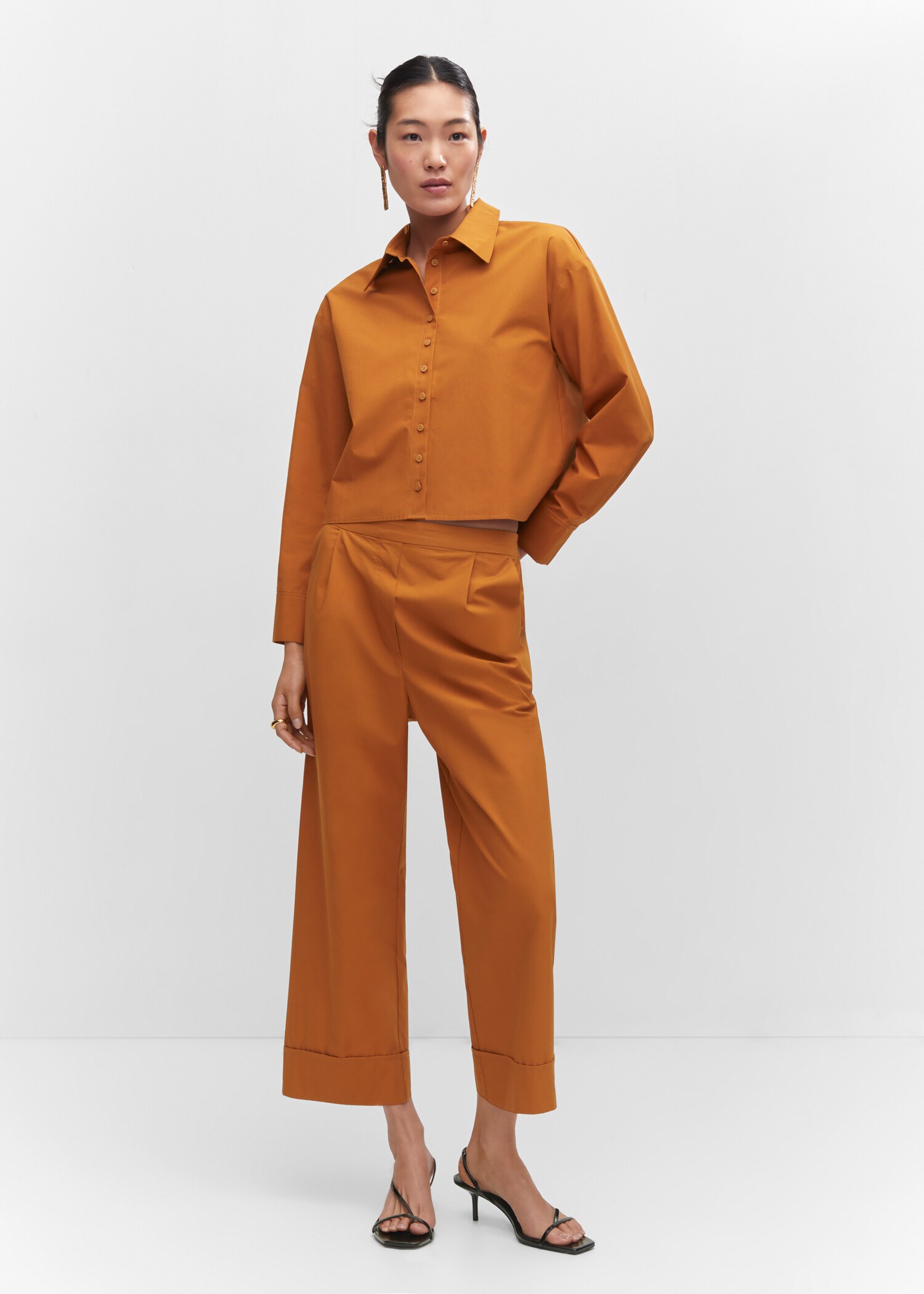 100% cotton crop shirt - General plane