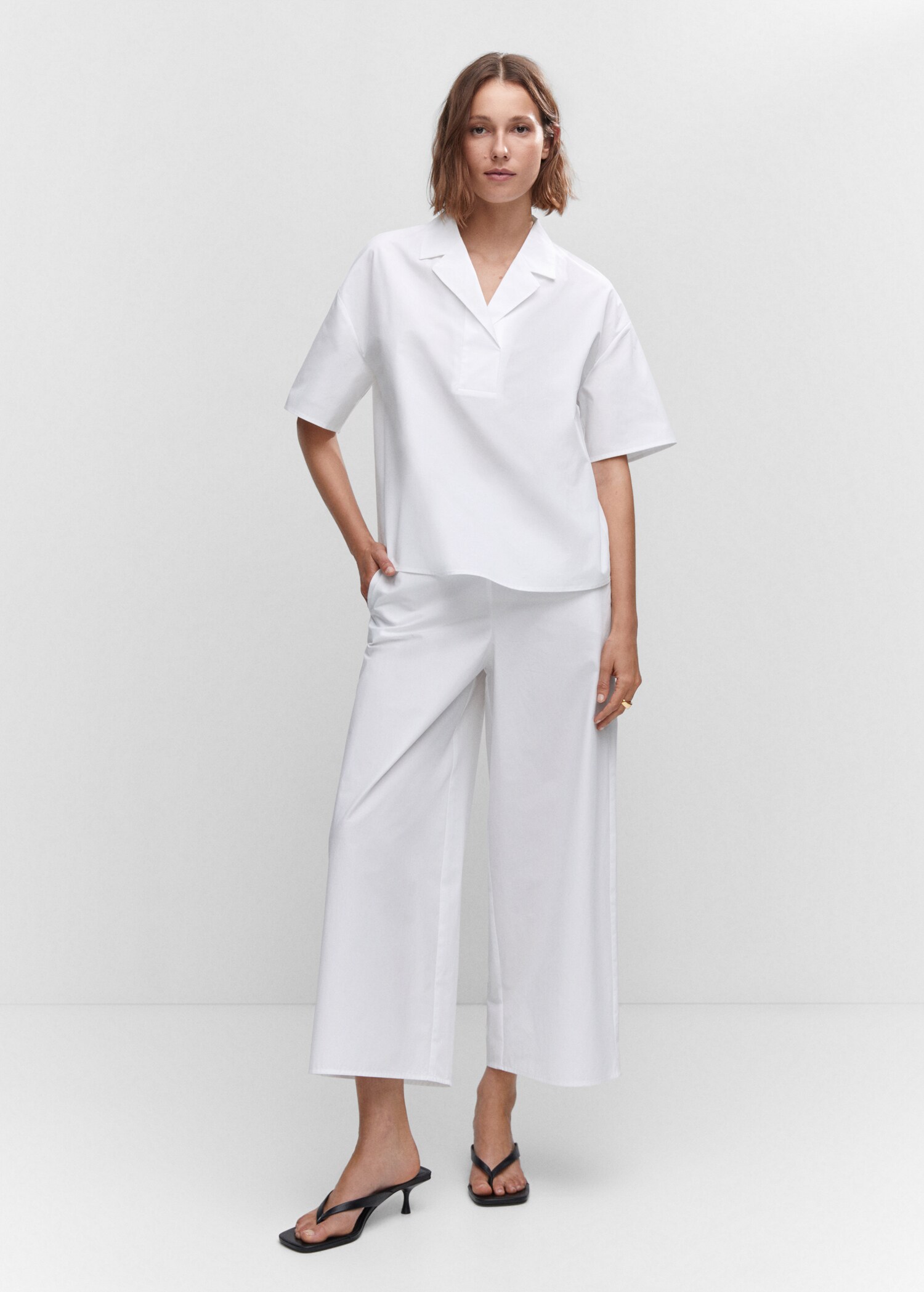 Cotton culotte pants - General plane