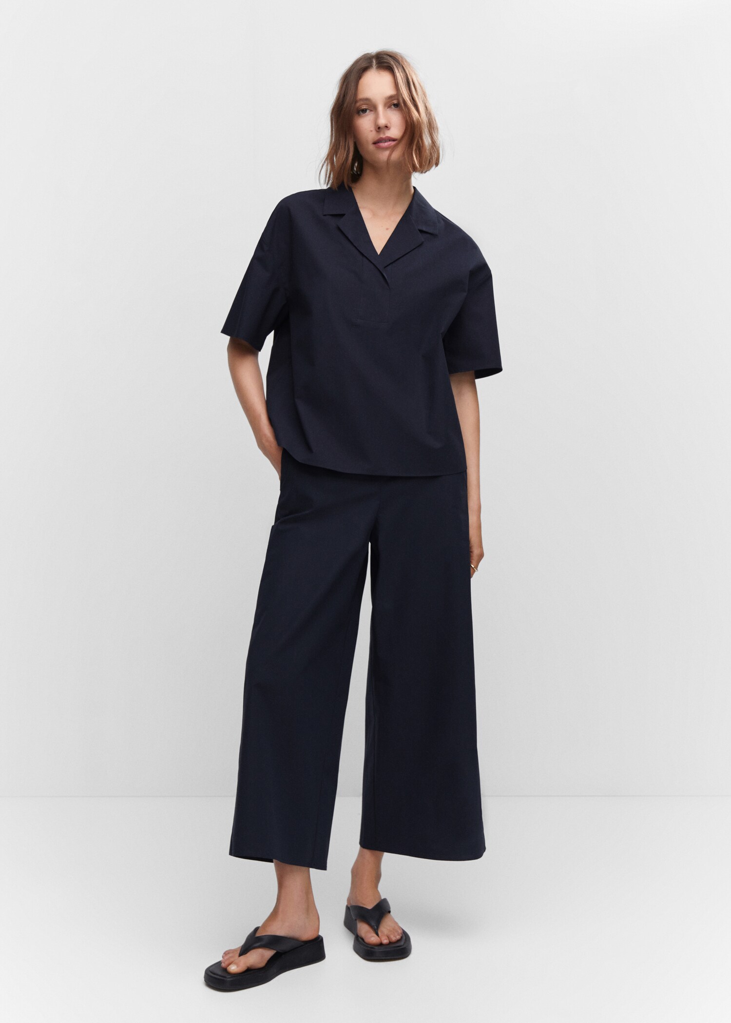 Cotton culotte pants - General plane