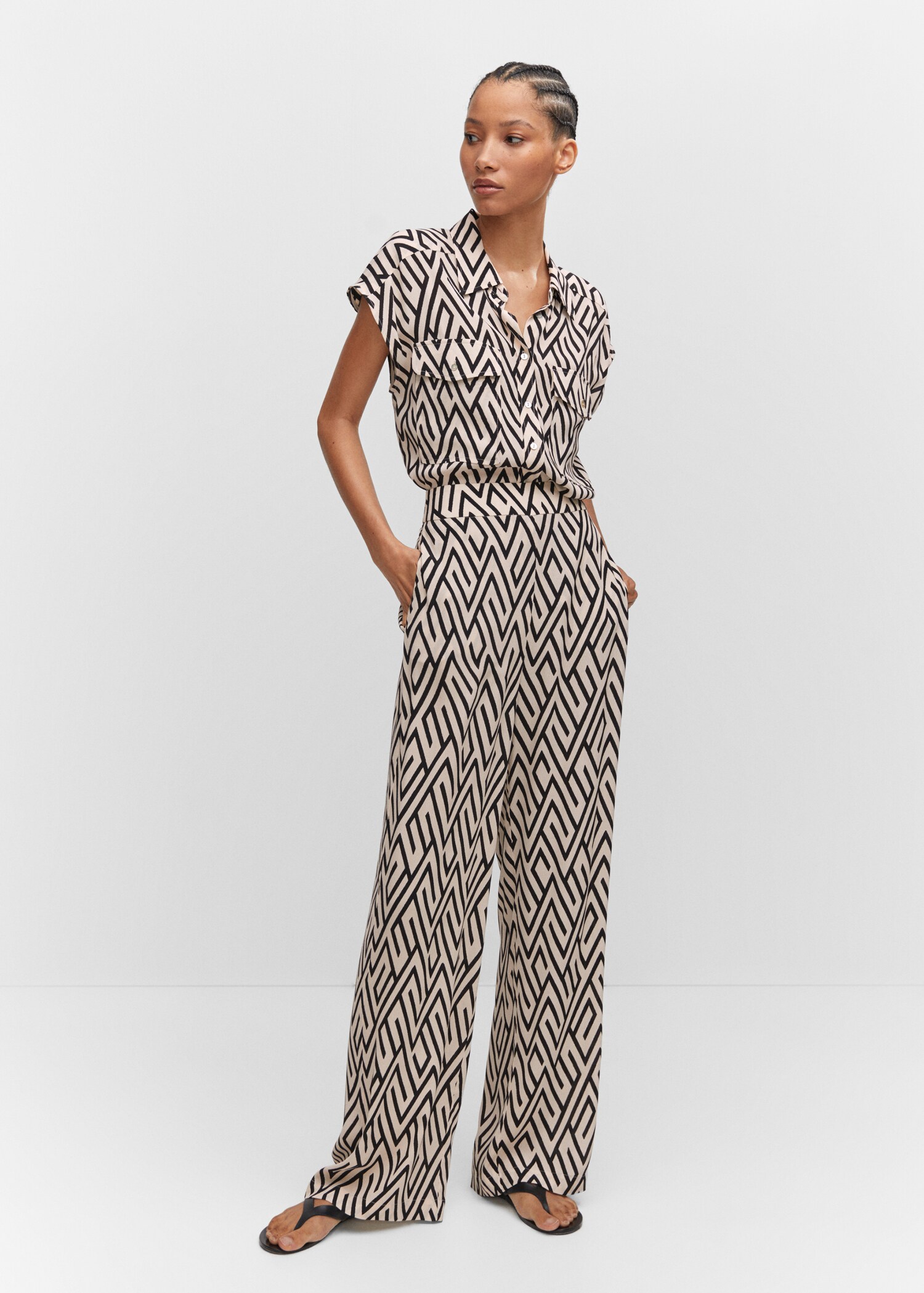 Flowy printed trousers - General plane