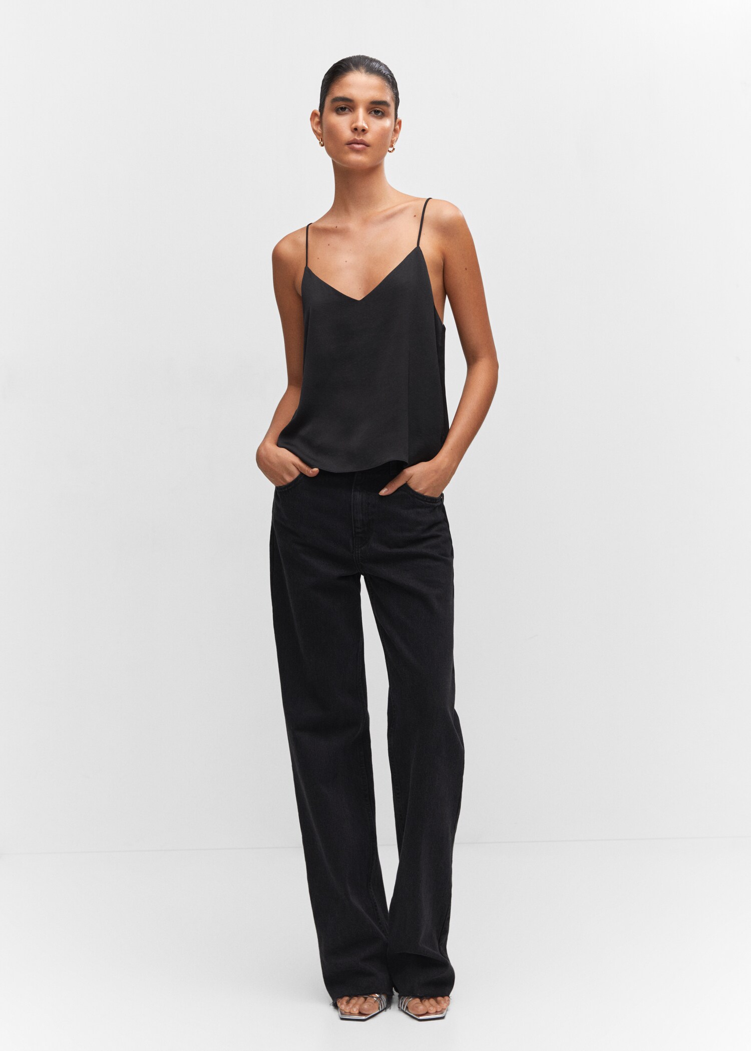 Satin top with straps - General plane