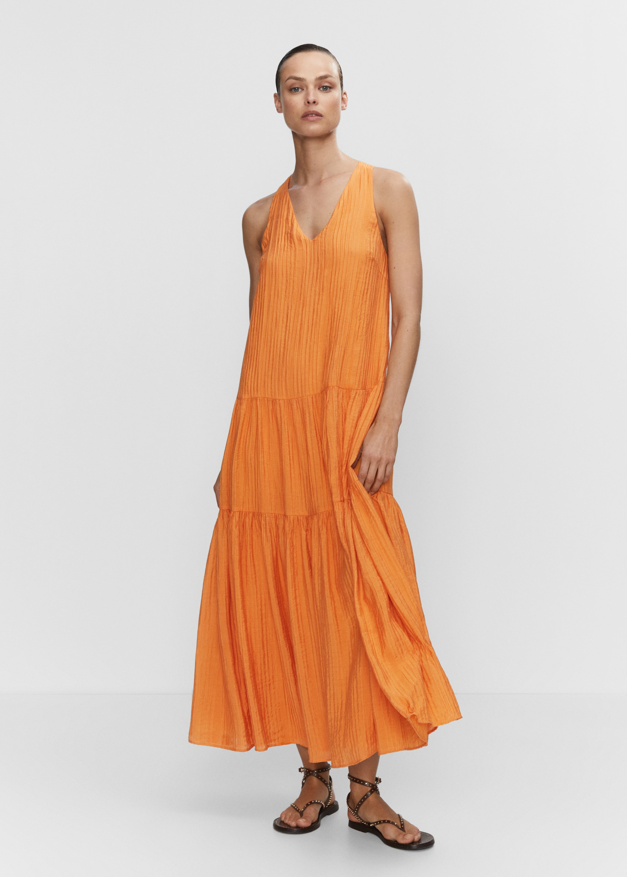 Mango Outlet Mango Vestido Largo Tirantes Vestido Blanco Tirantes