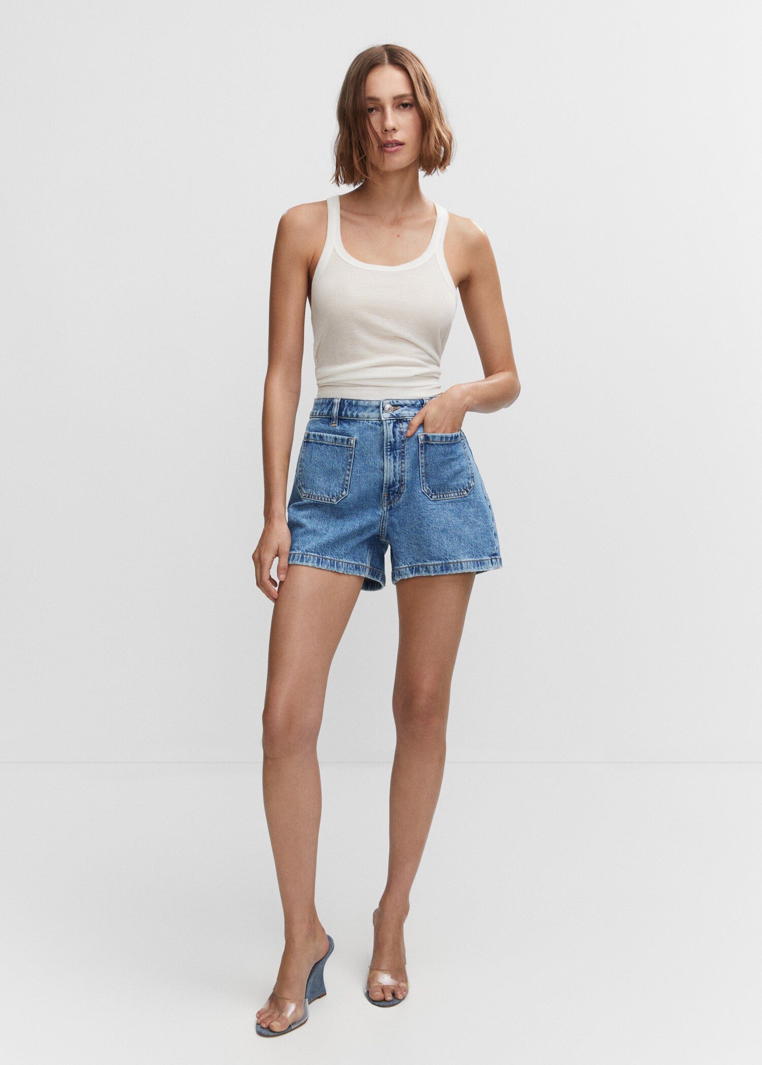Jeans-Shorts mit Taschen - Allgemeine Ansicht