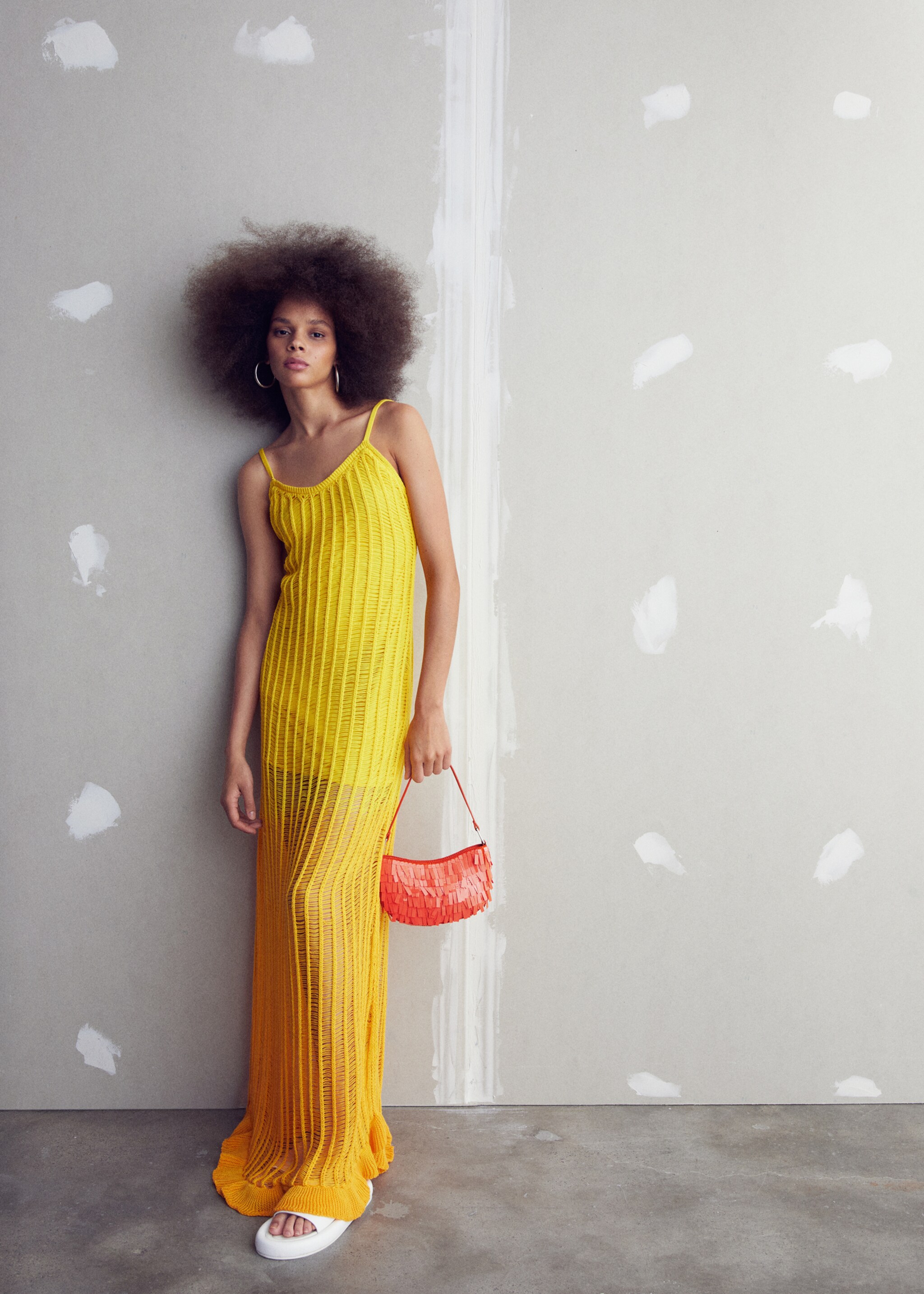 Fringed shoulder bag - General plane, Orange. Ref: 57050304-00.