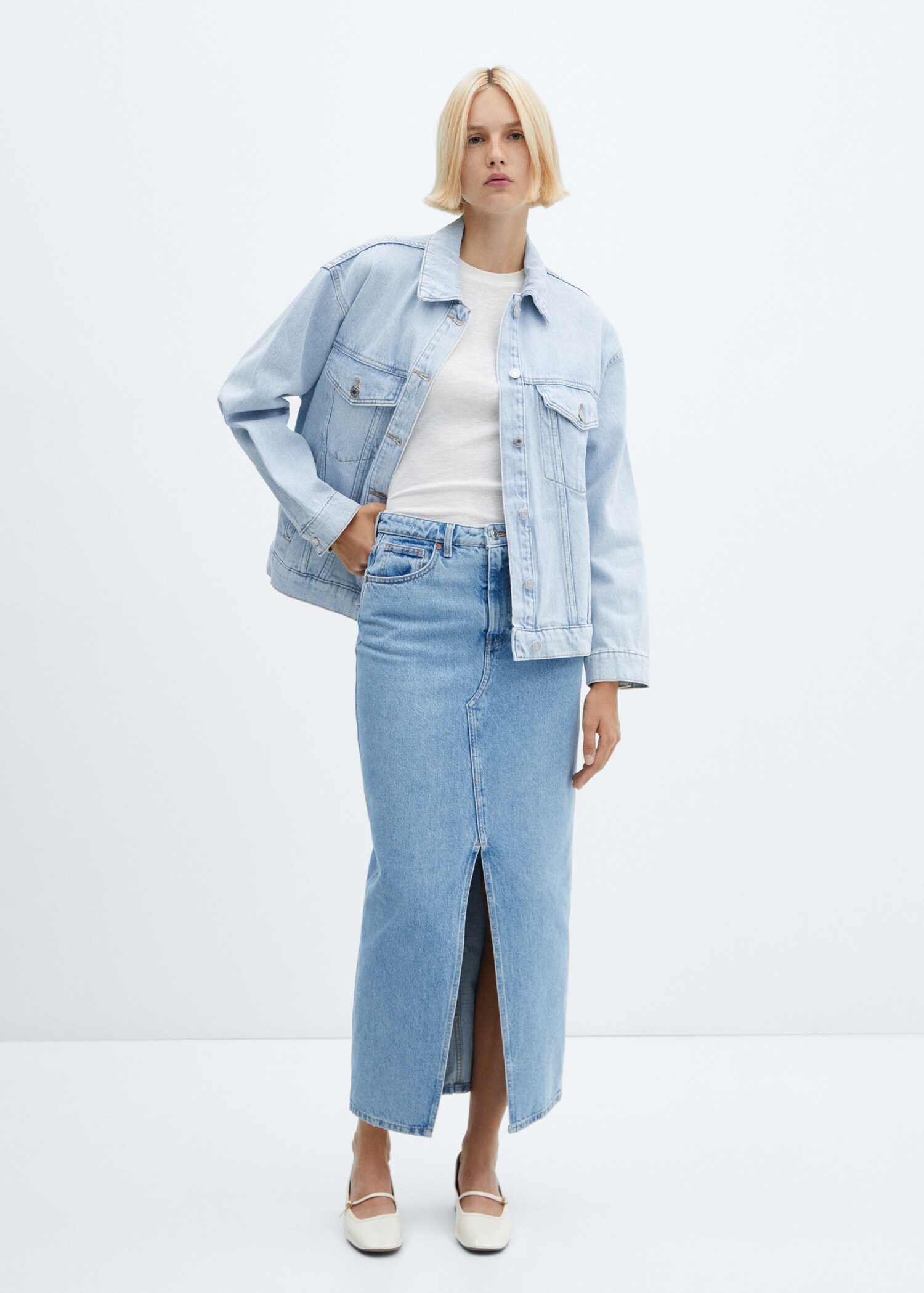 Oversize denim jacket - General plane
