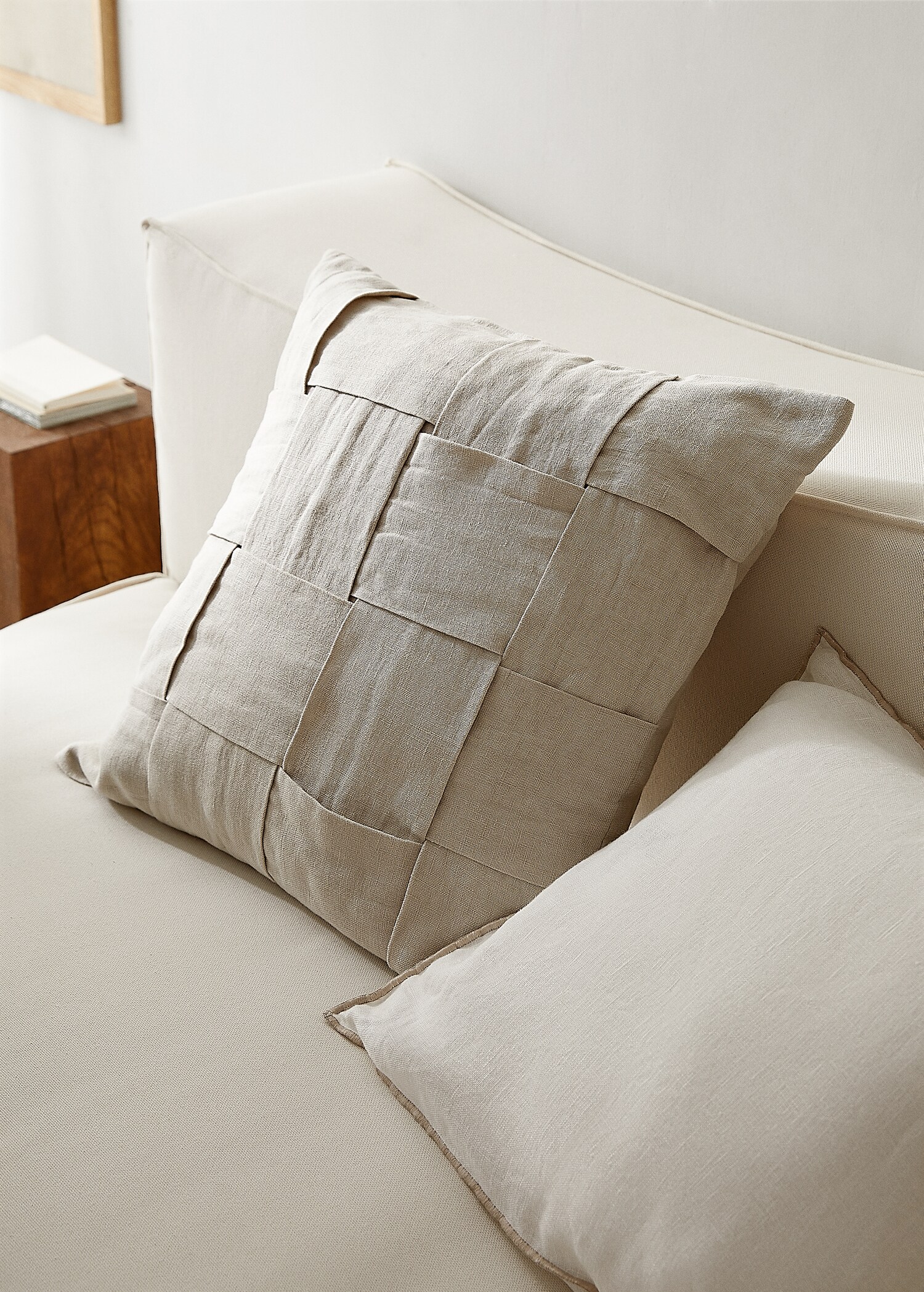 Housse de coussin 100 % lin tressée 50x50 cm - Plan général