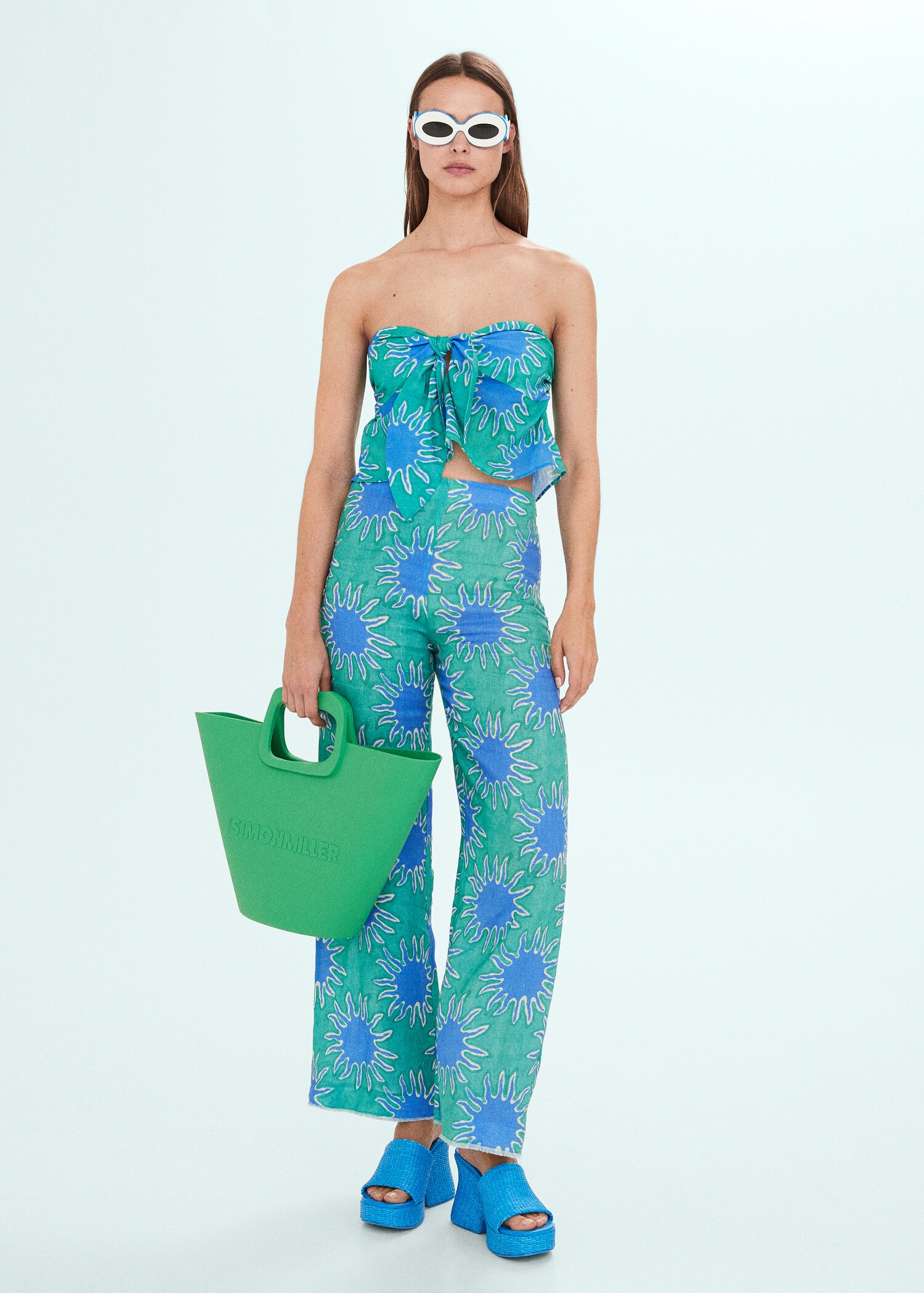 Top bandeau nudo estampado - Plano general