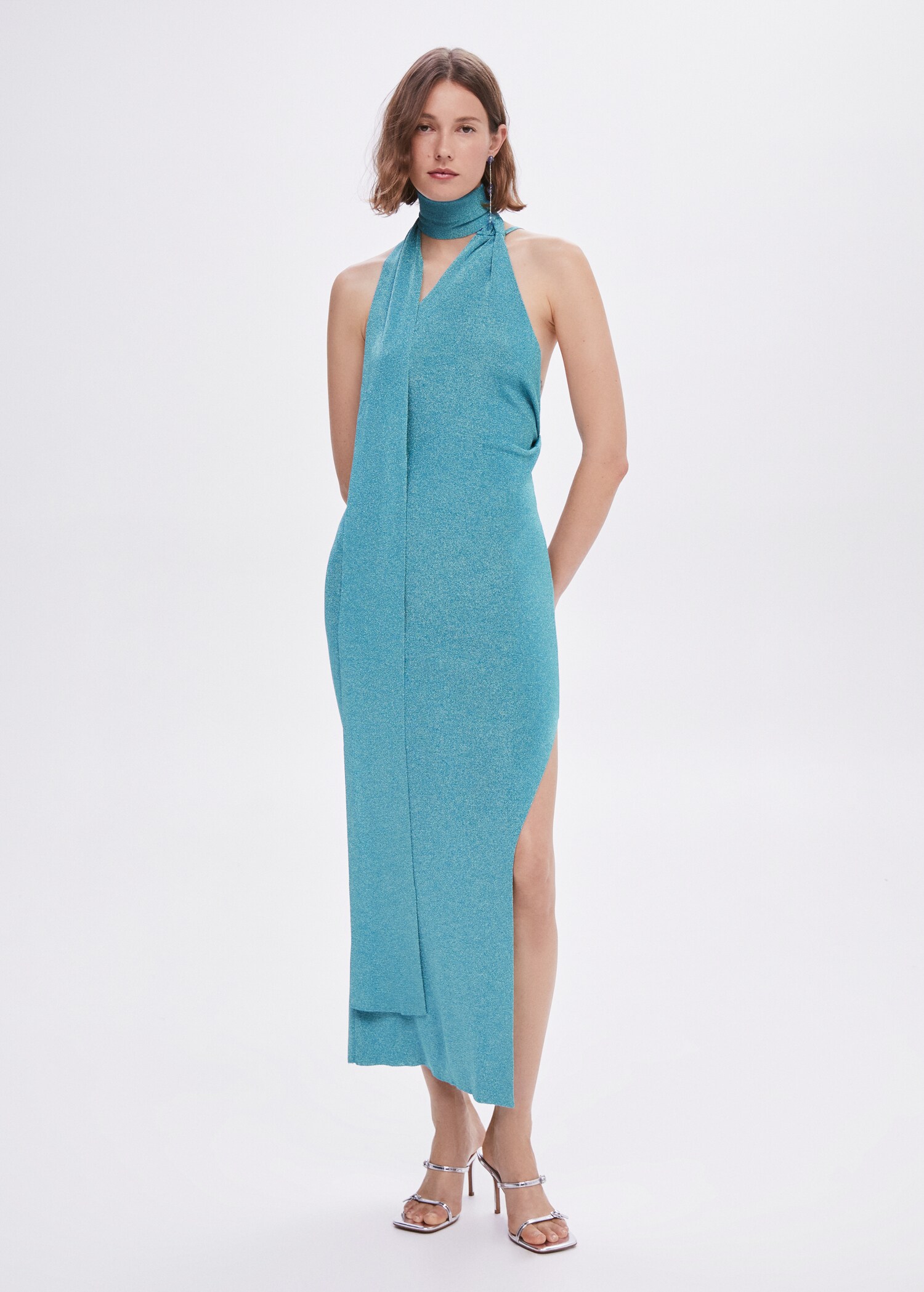 Asymmetrisches Lurexkleid - Allgemeine Ansicht