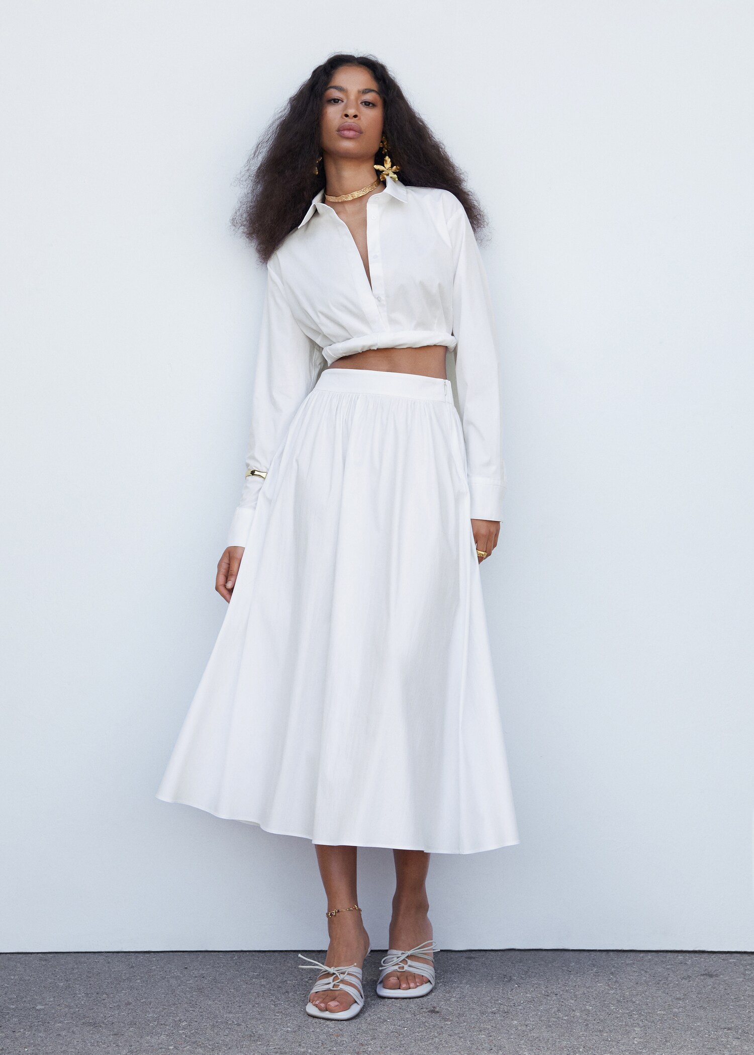 Pleat detail long skirt - General plane