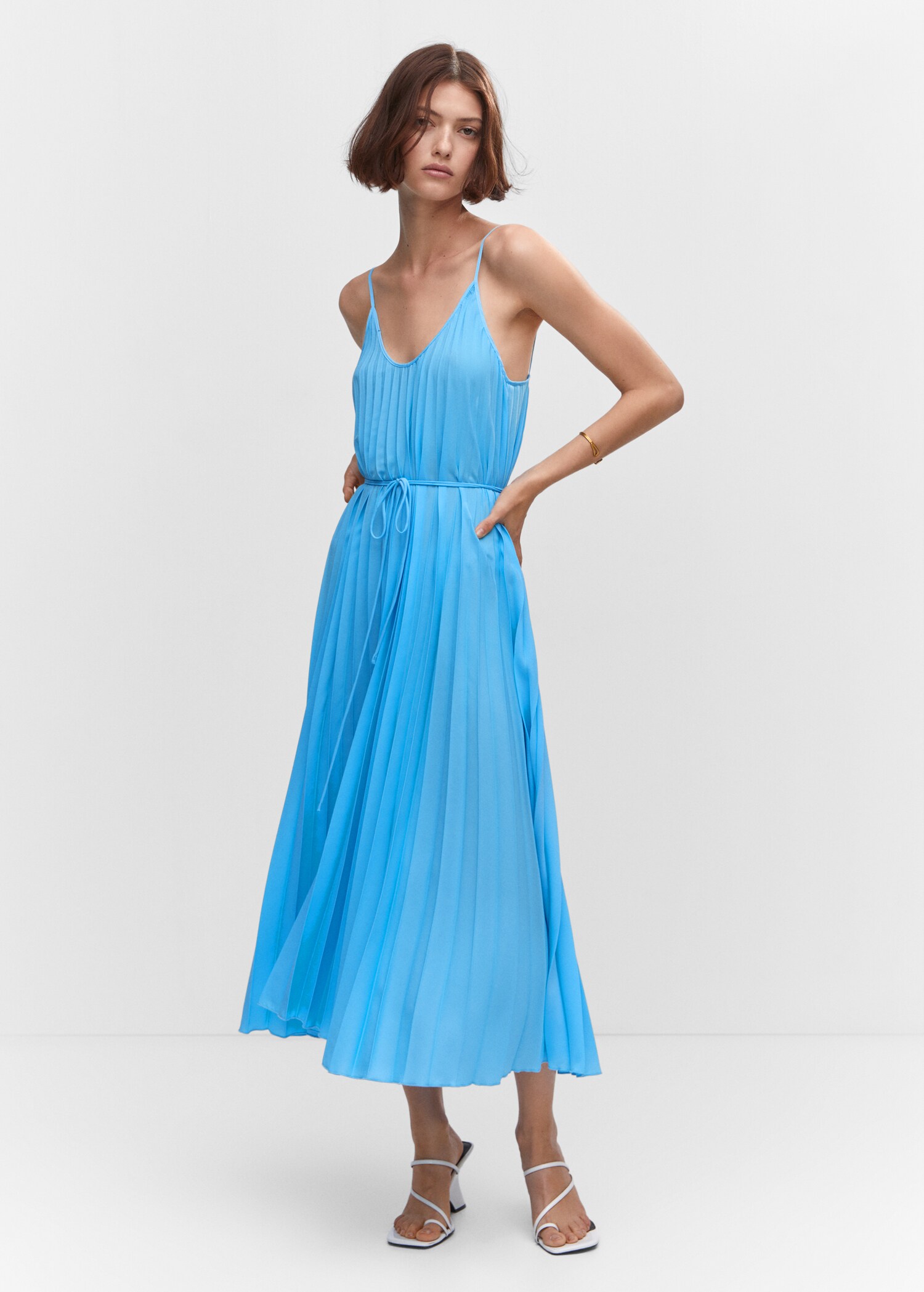 Pleated cord dress - General plane