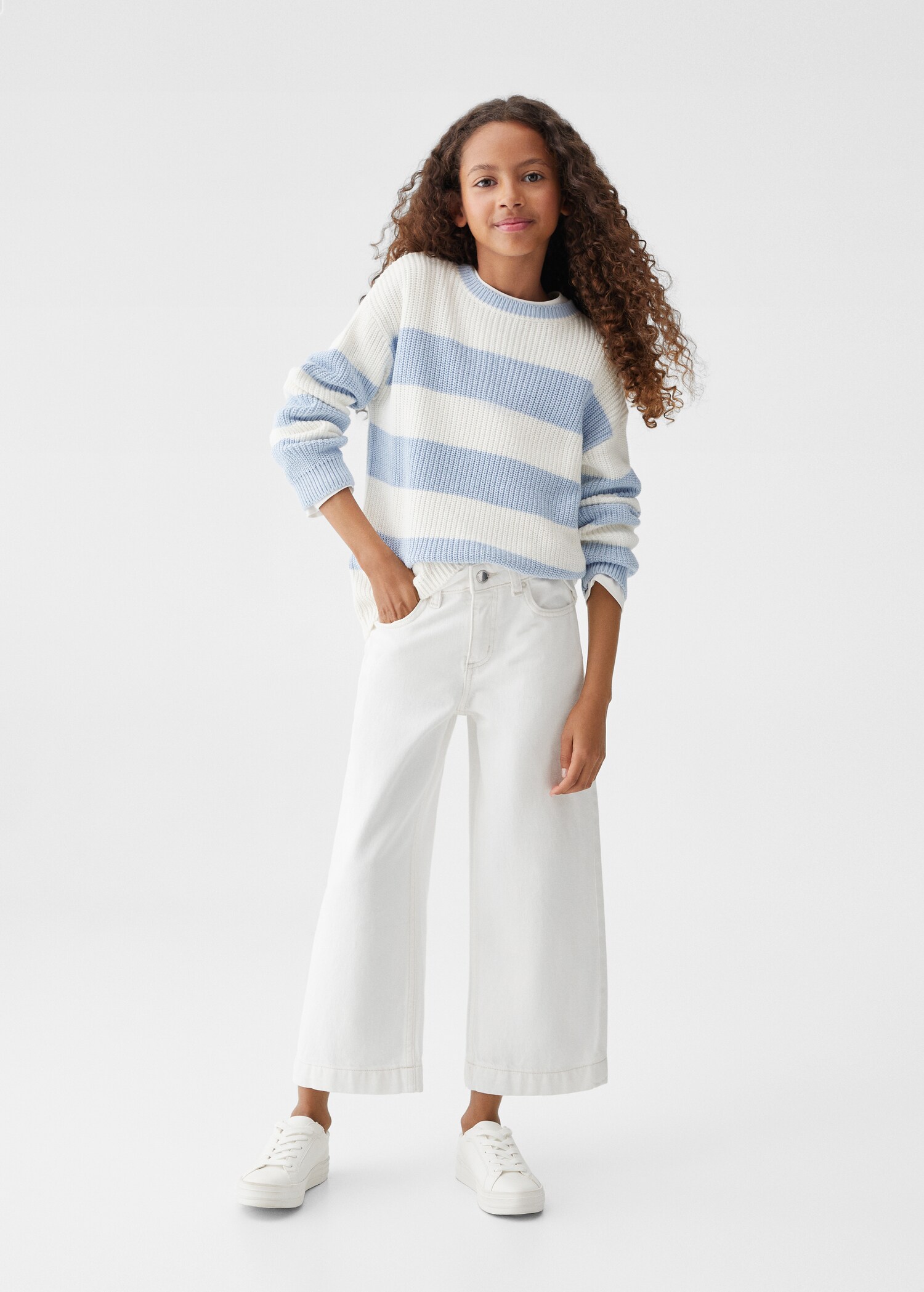 Jeans culotte mid-waist comfort - General plane