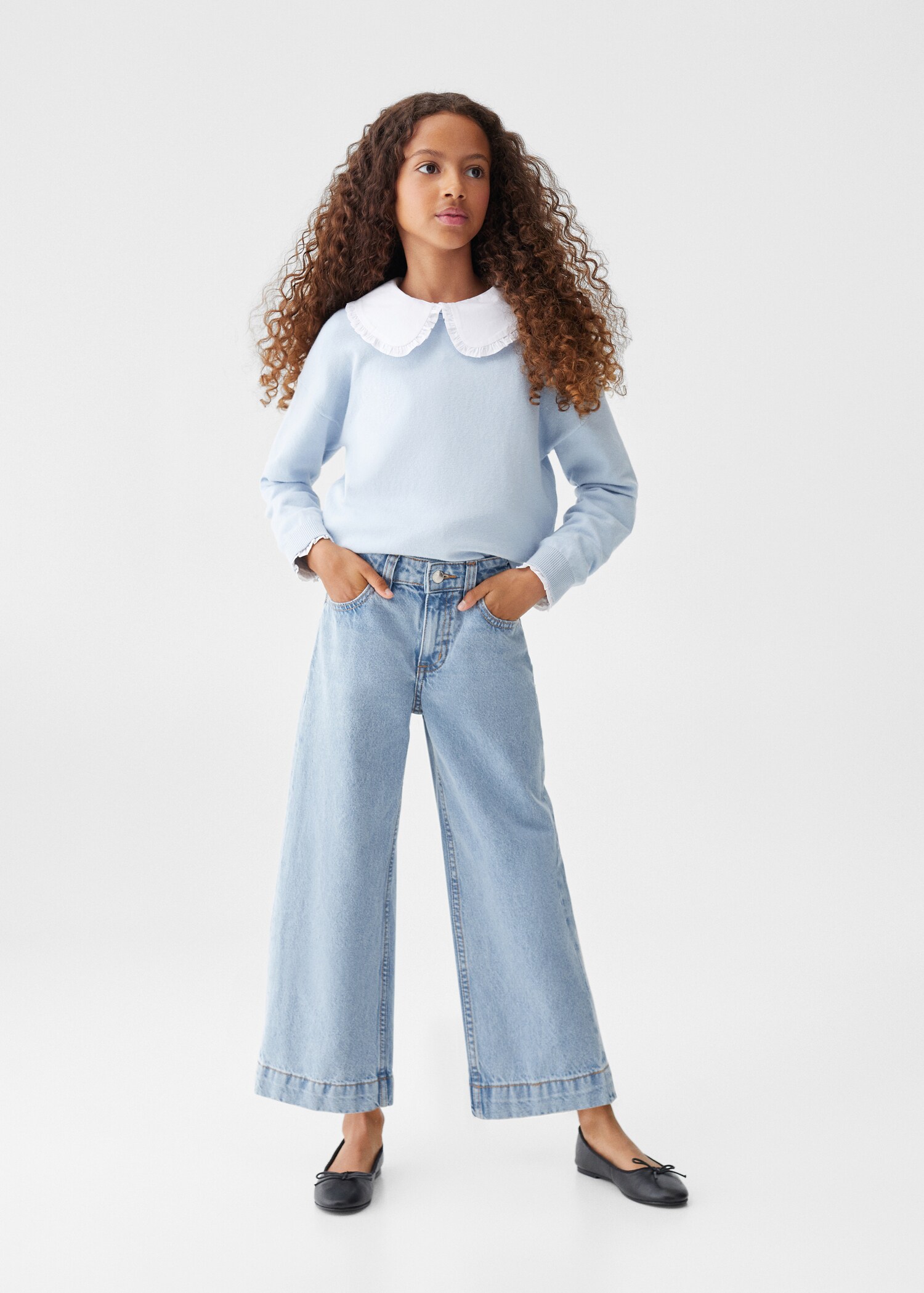 Jeans culotte mid-waist comfort - General plane