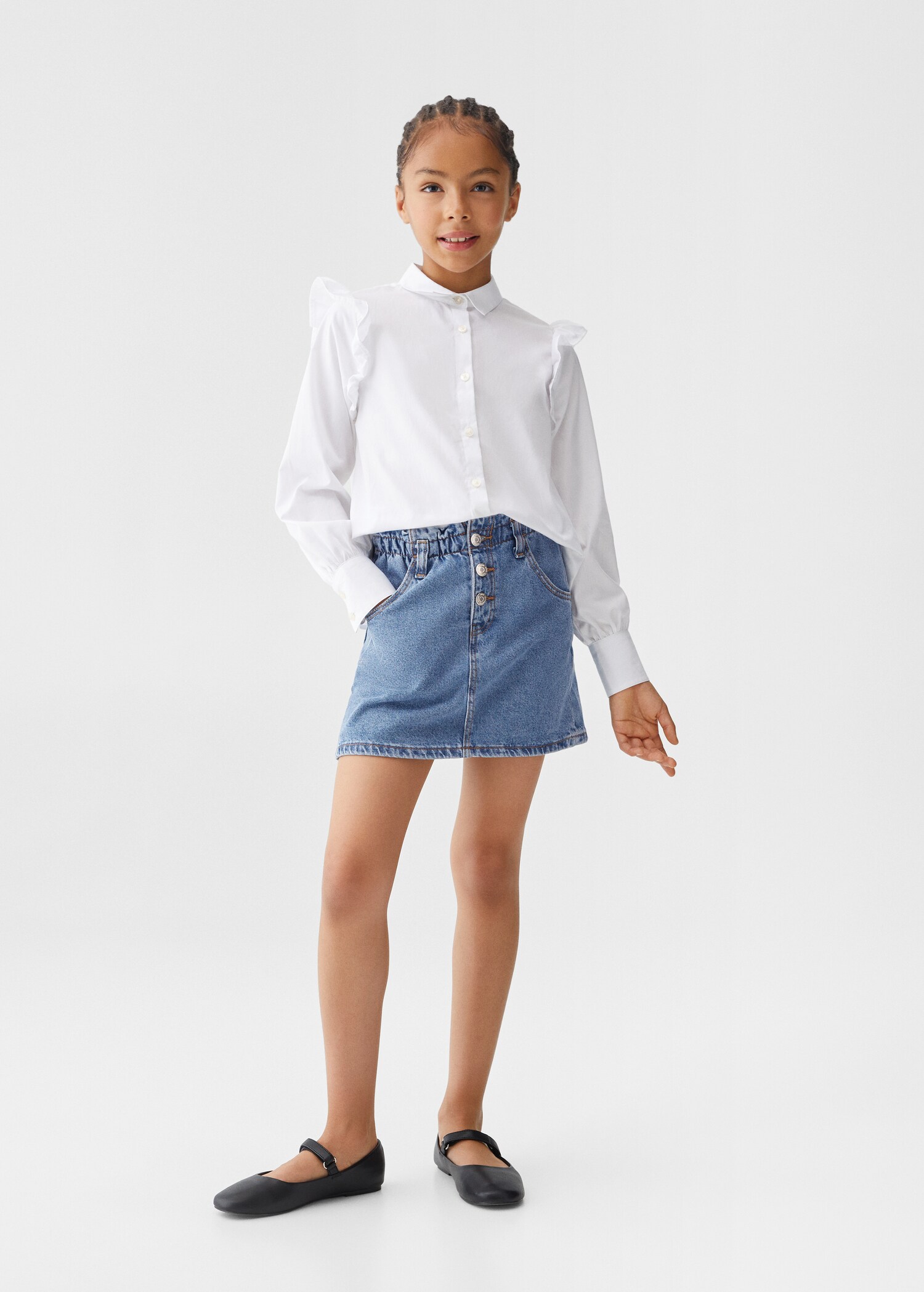 Denim paperbag rok - Overzichtstekening