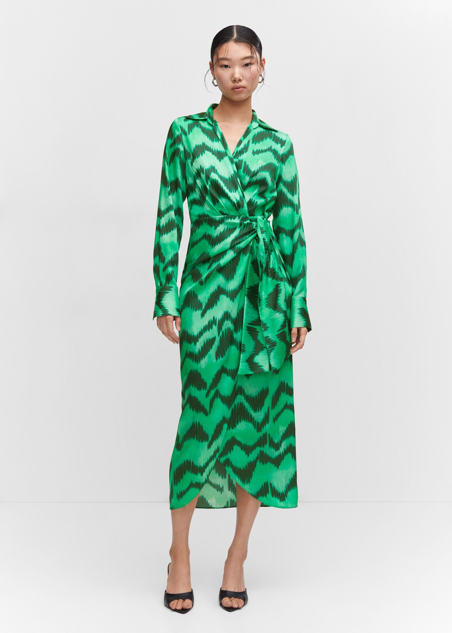 Robe chemise satinée imprimée - Plan général