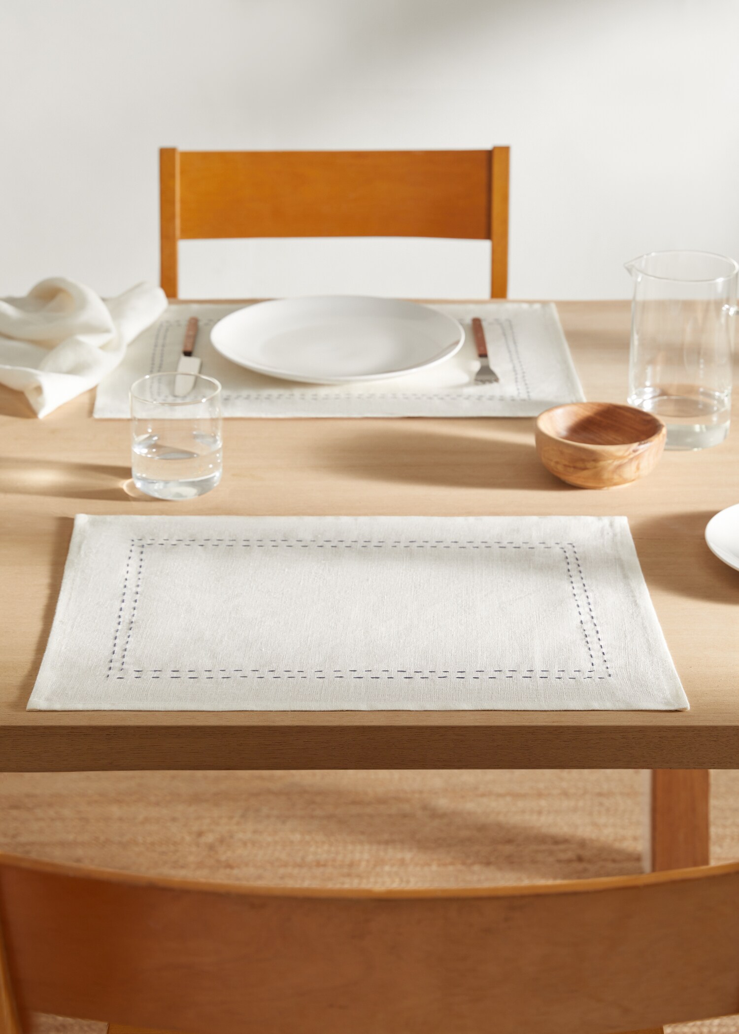 Contrast-stitching placemat 35x50cm - General plane
