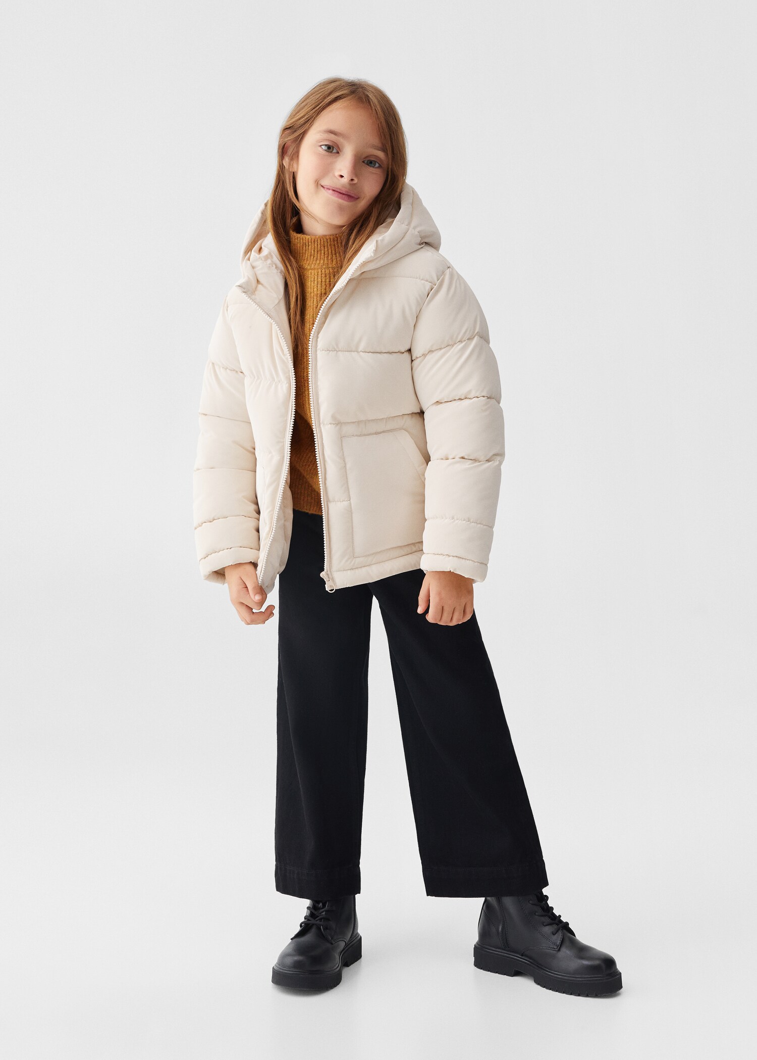 Hood quilted coat - General plane