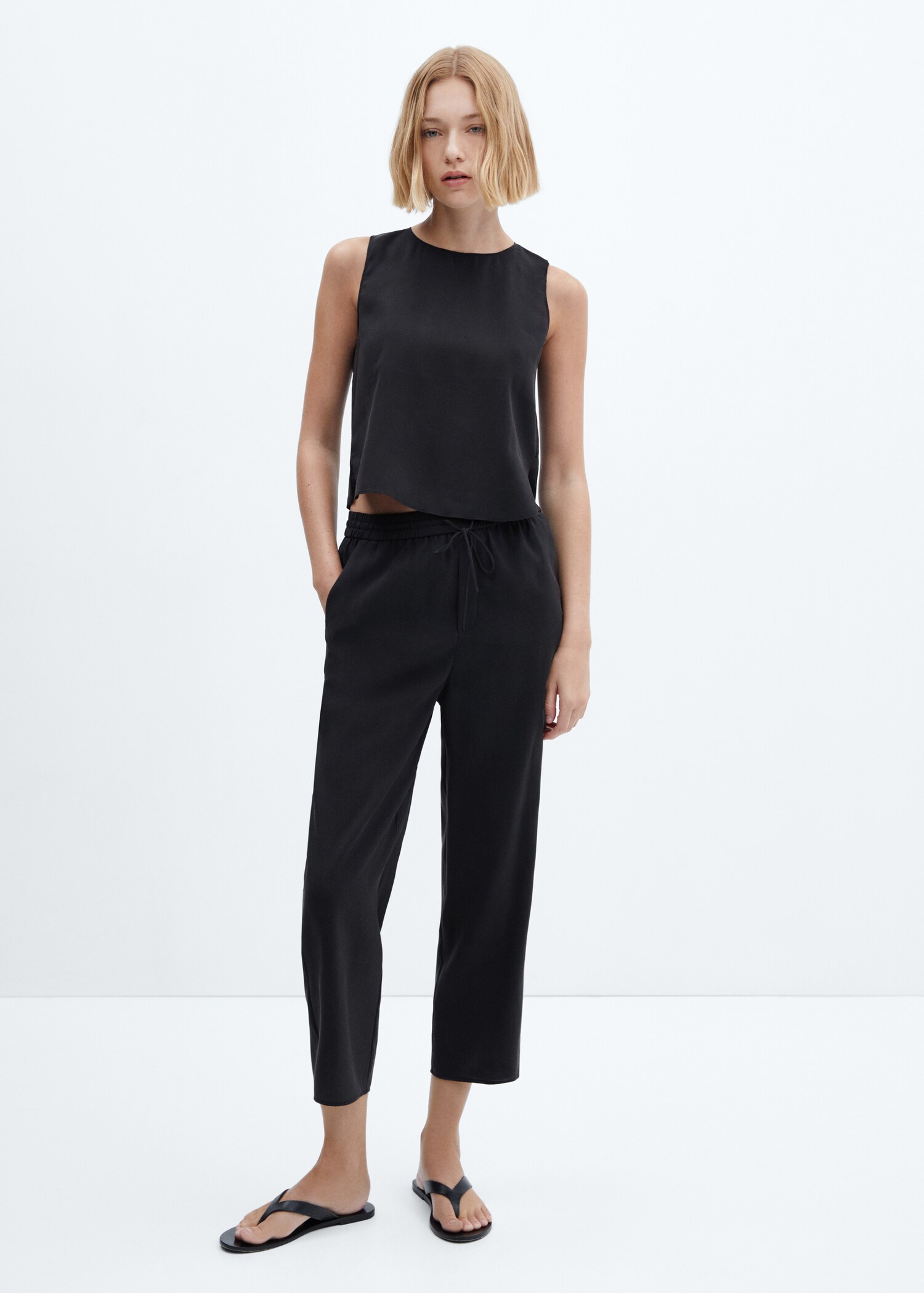 Pantalón modal cintura elástica - Plano general