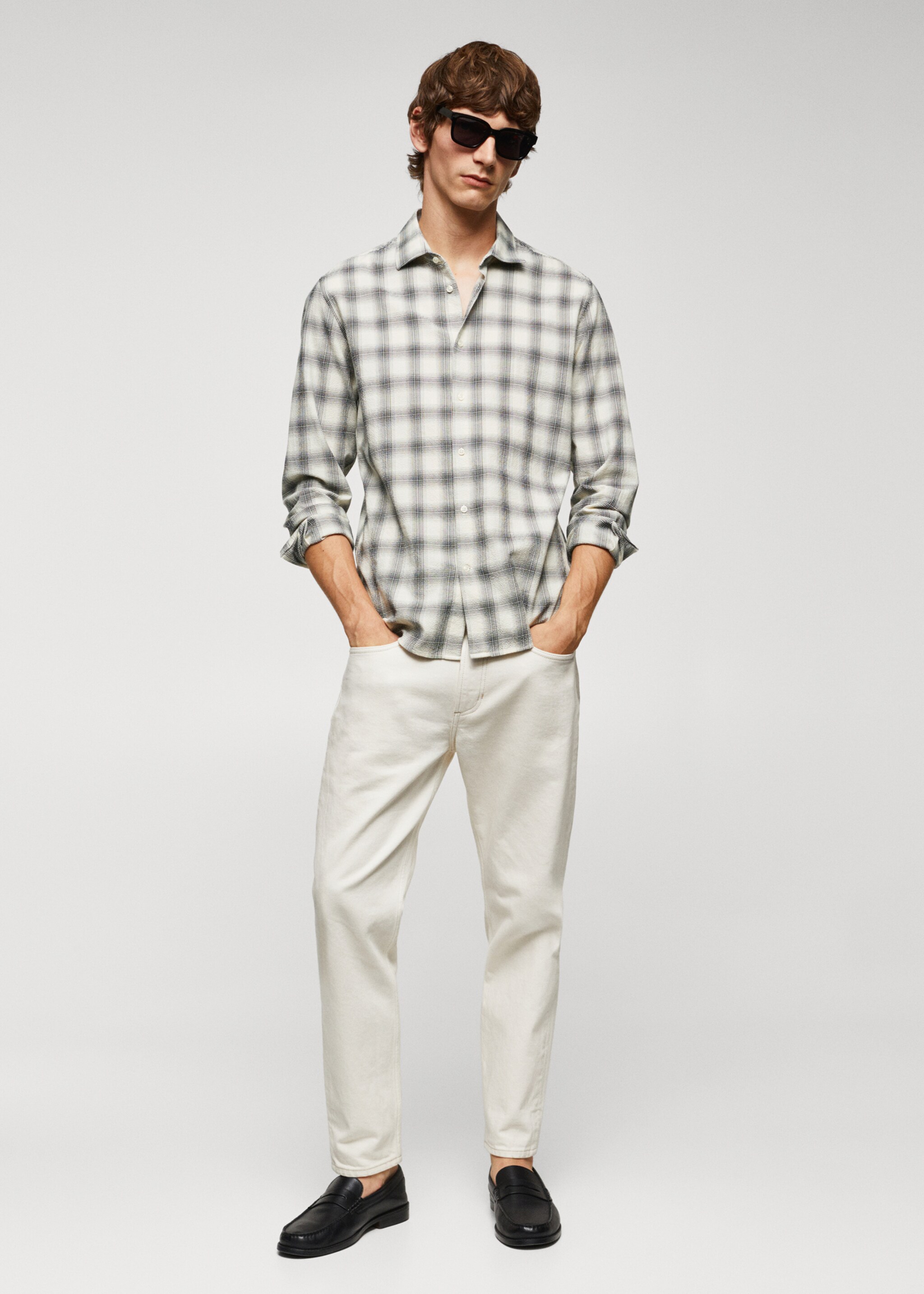 Chemise slim-fit coton seersucker - Plan général