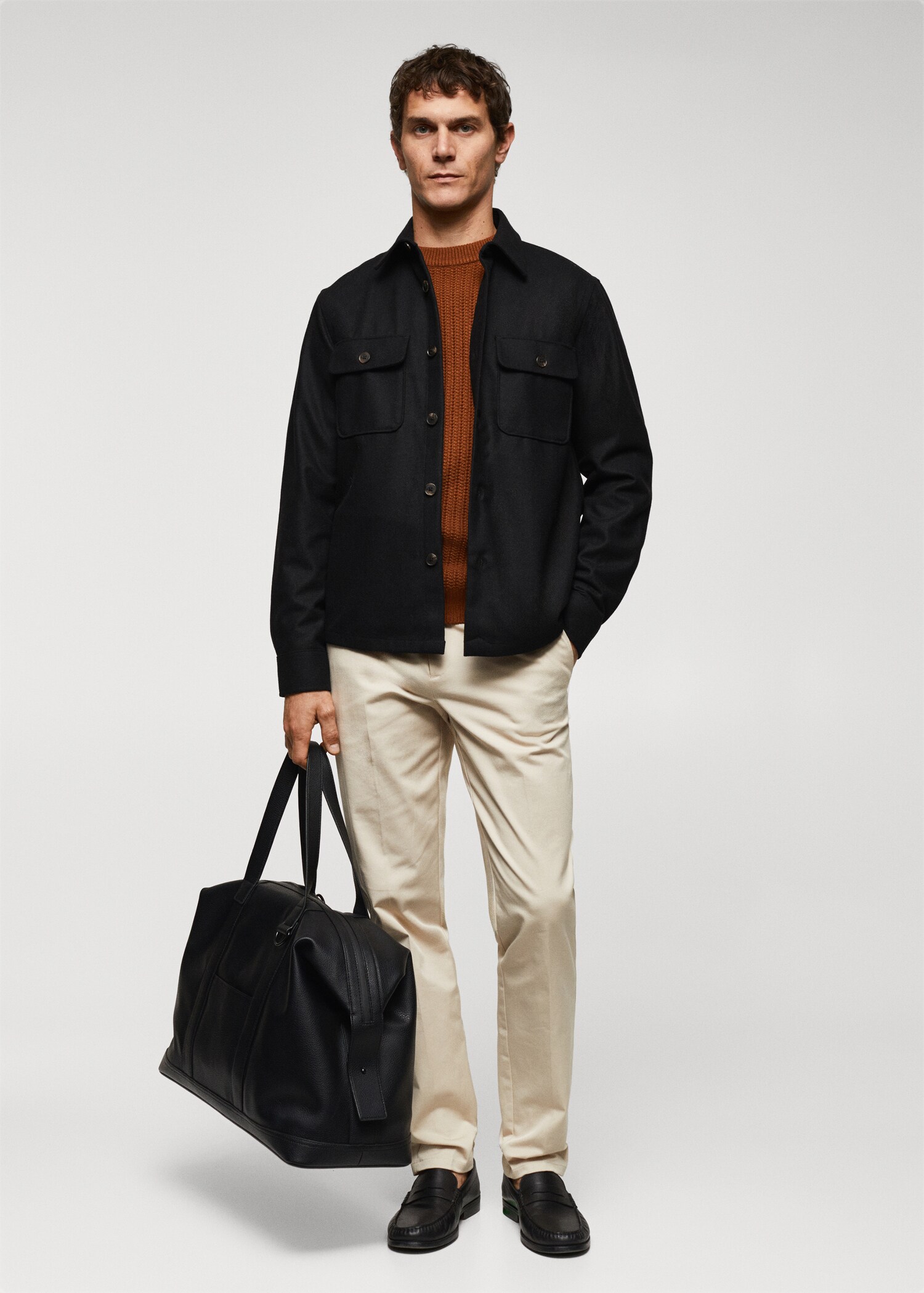 Wool overshirt with pockets - General plane