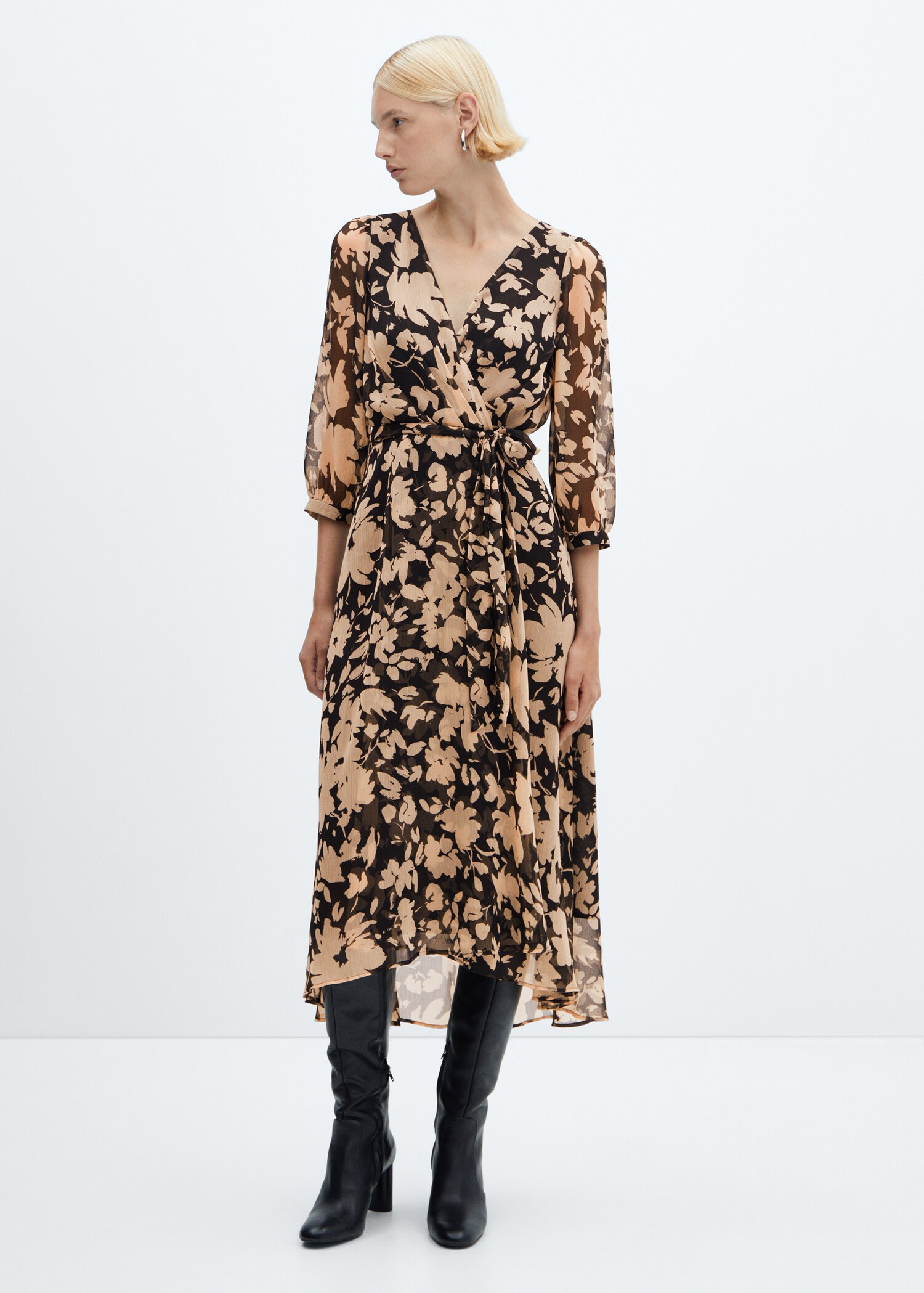 Vestido fluido estampado floral - Plano general