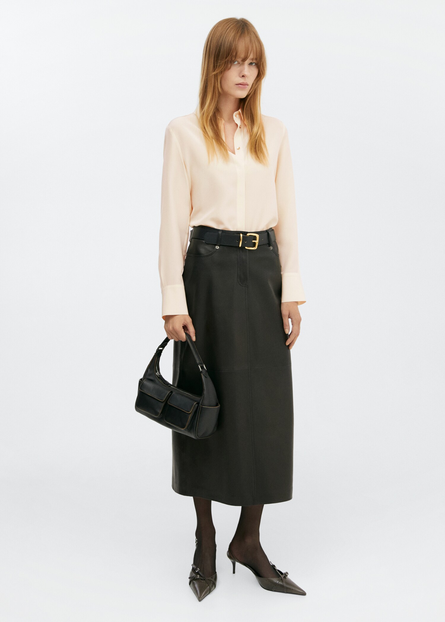 Silk shirt with hidden buttons - General plane