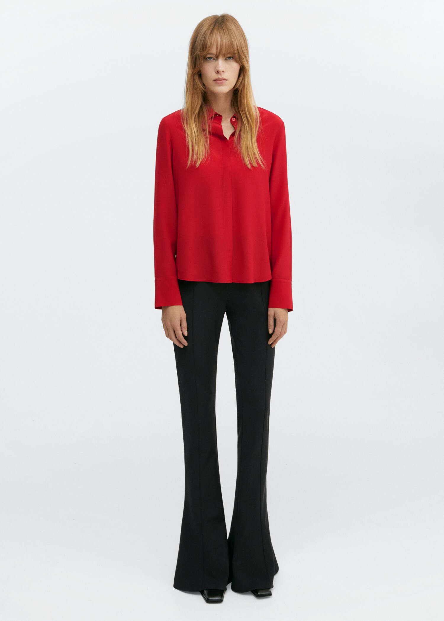 Silk shirt with hidden buttons - General plane