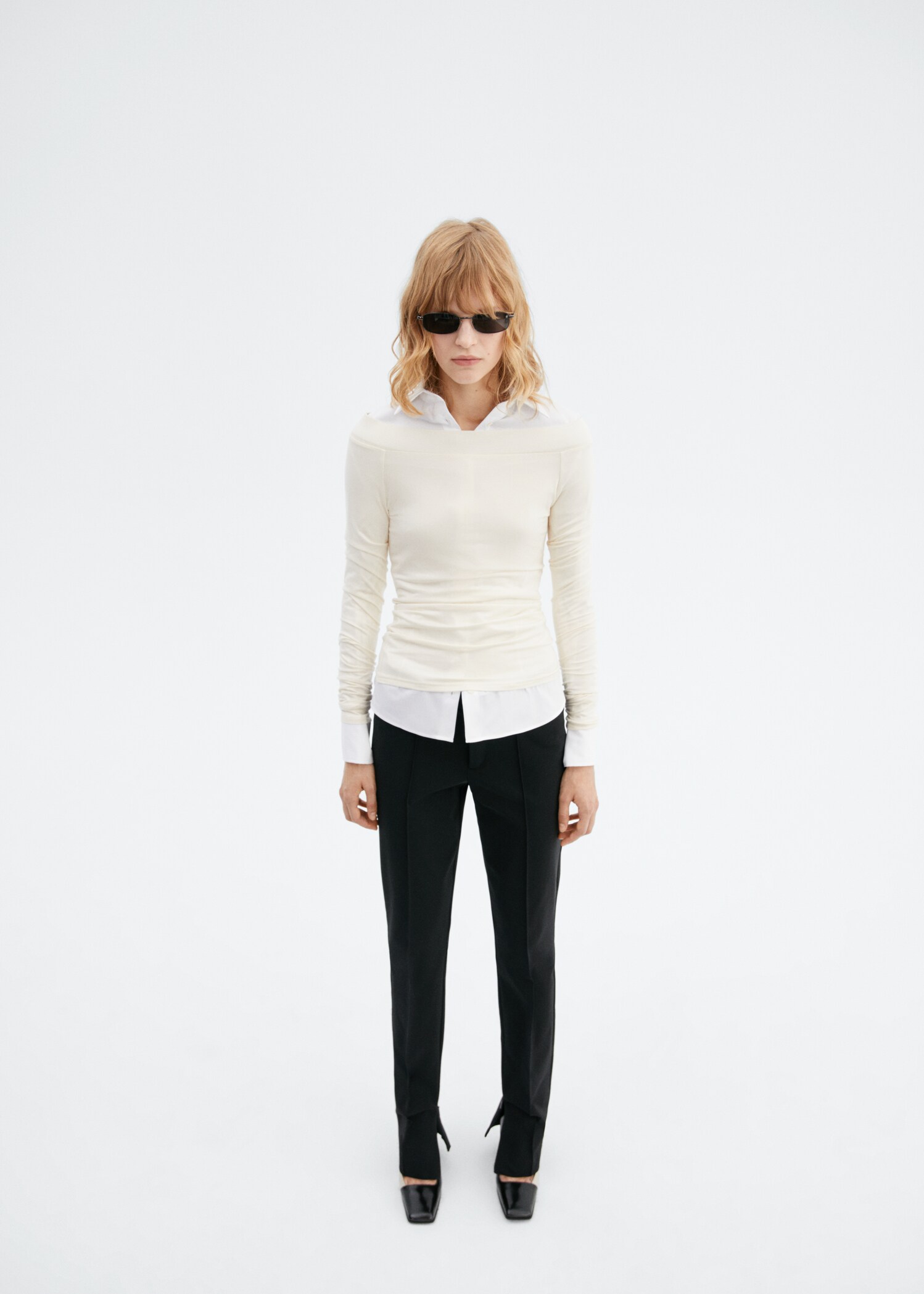 Boat-neck fitted t-shirt - General plane