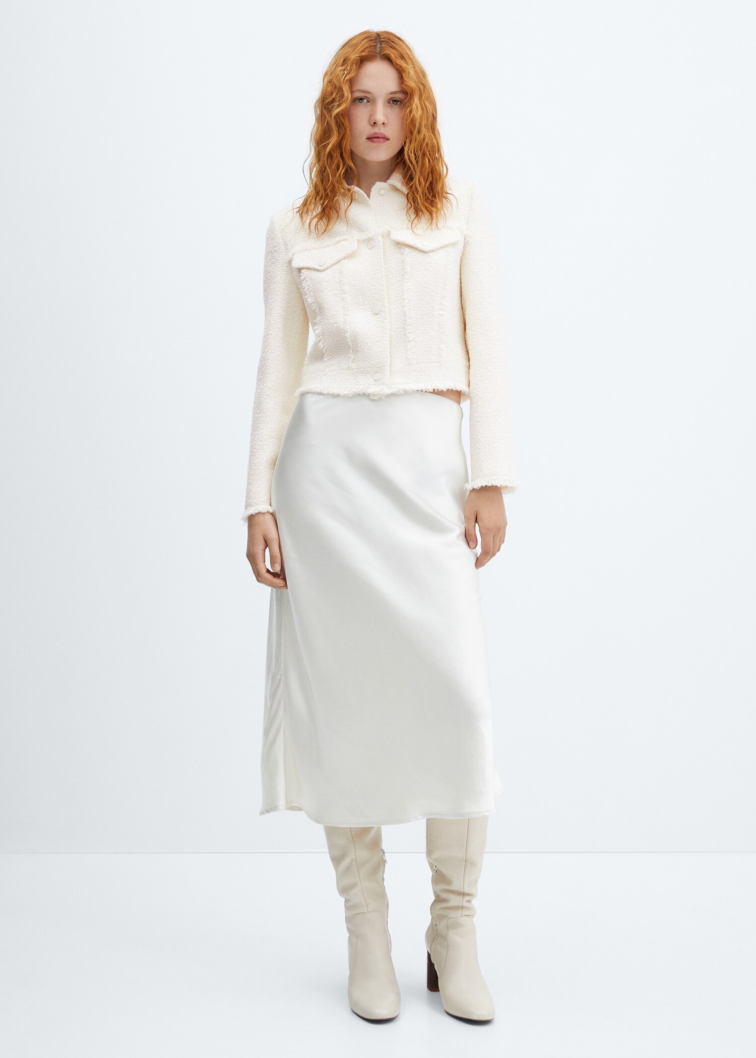 Tweed jacket with fringed seams - General plane